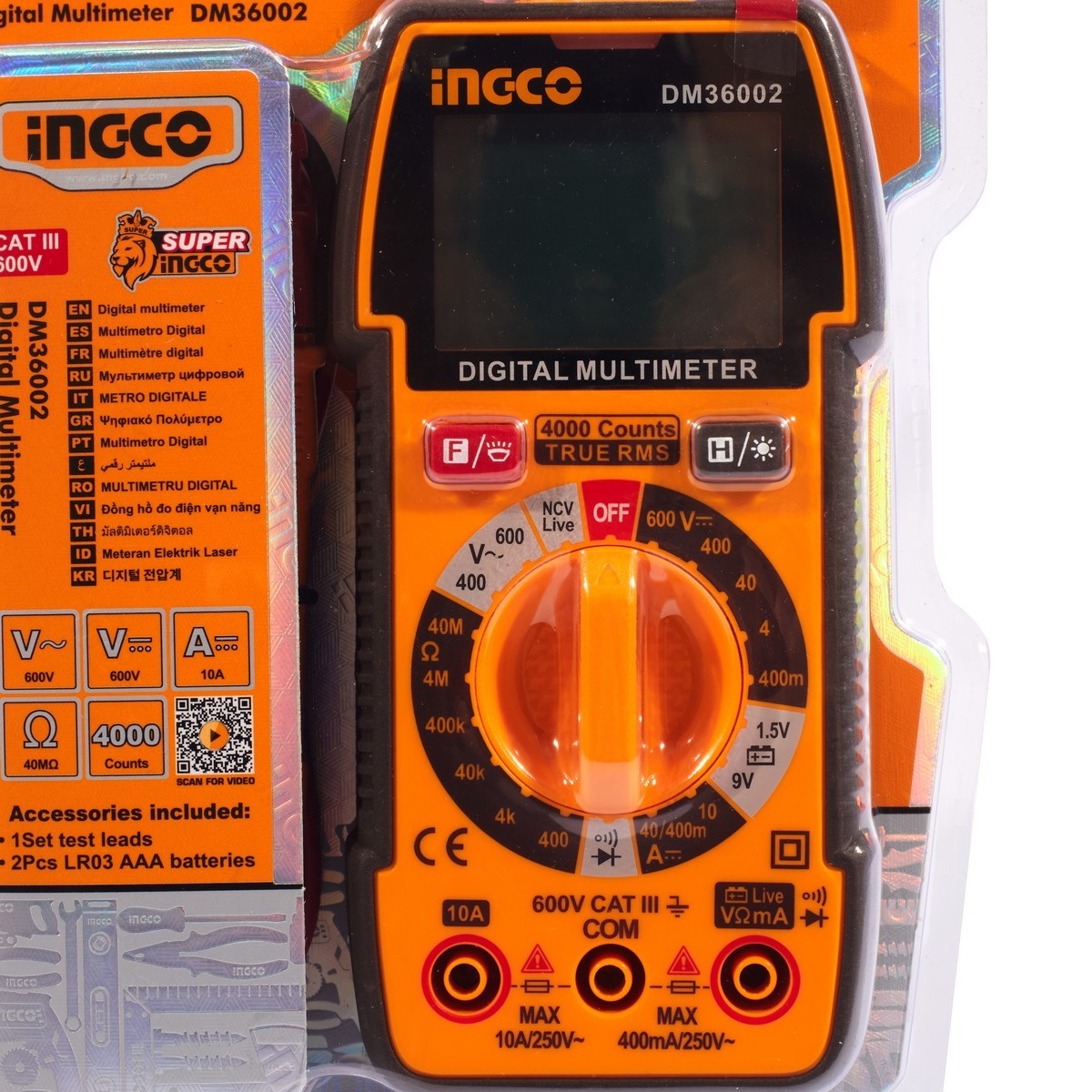 INGCO DM36002 ดิจิตอลมัลติมิเตอร์ TRUR RMS AC/DC 600V