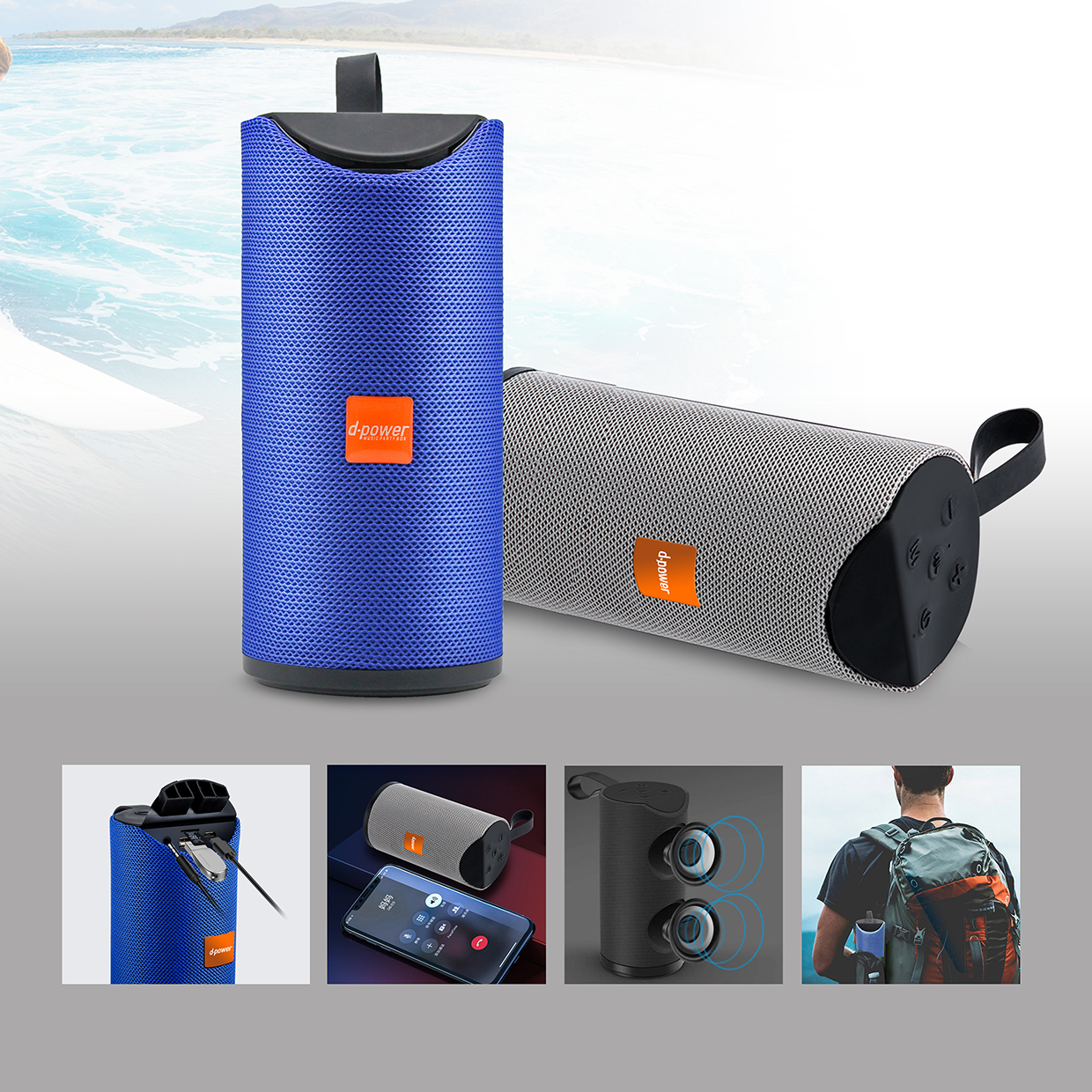 d-power ลำโพงบลูทูธ รุ่น Parco กำลังขับ 10วัตต์ ลำโพงตั้งโต๊ะ ลำโพงคอม ตัวเล็ก เสียงดี พกพาสะดวก รับประกัน 1 ปี