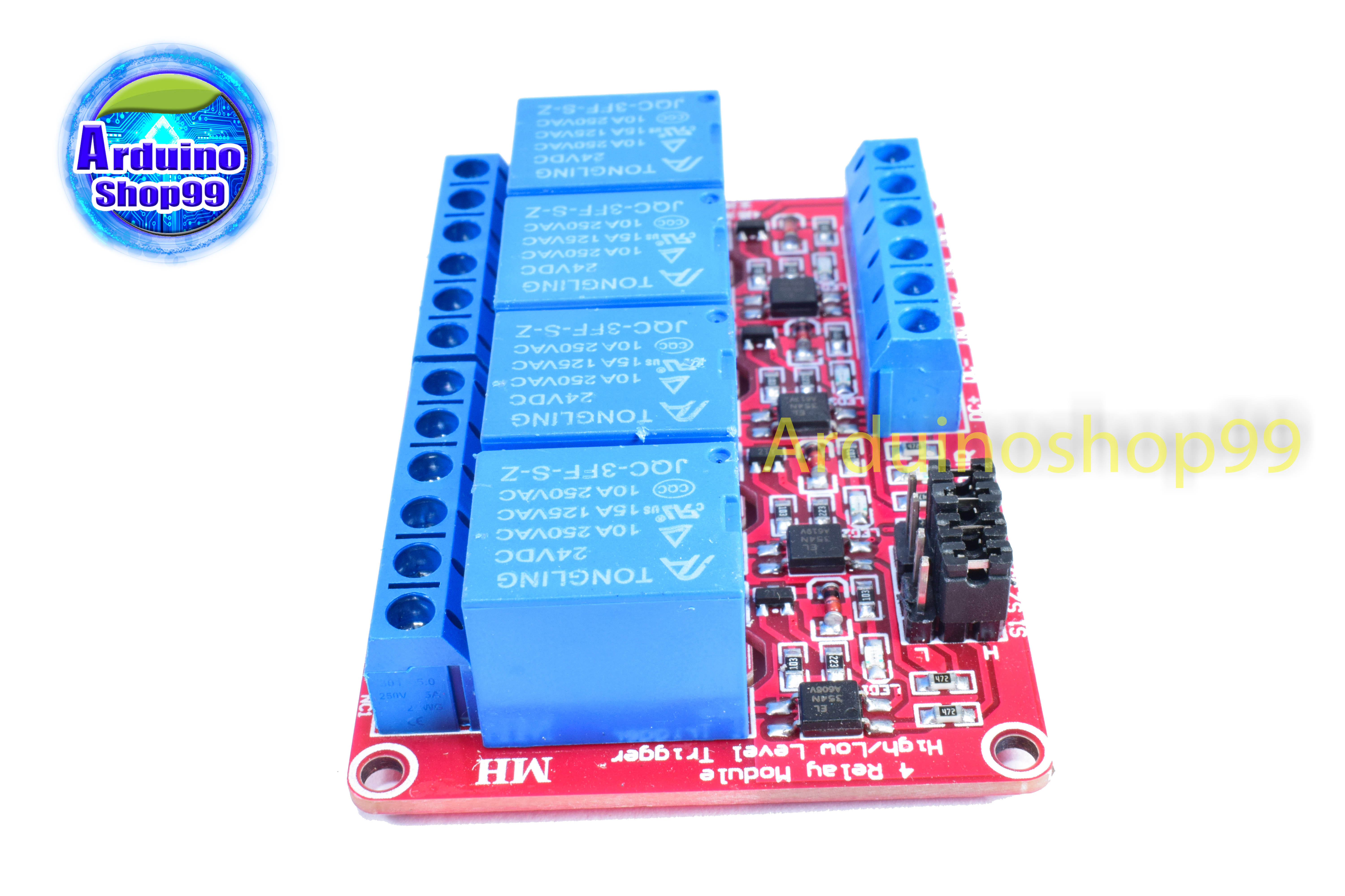 Relay 24v 4 Channel 10A 250V แบบ Active High/Low