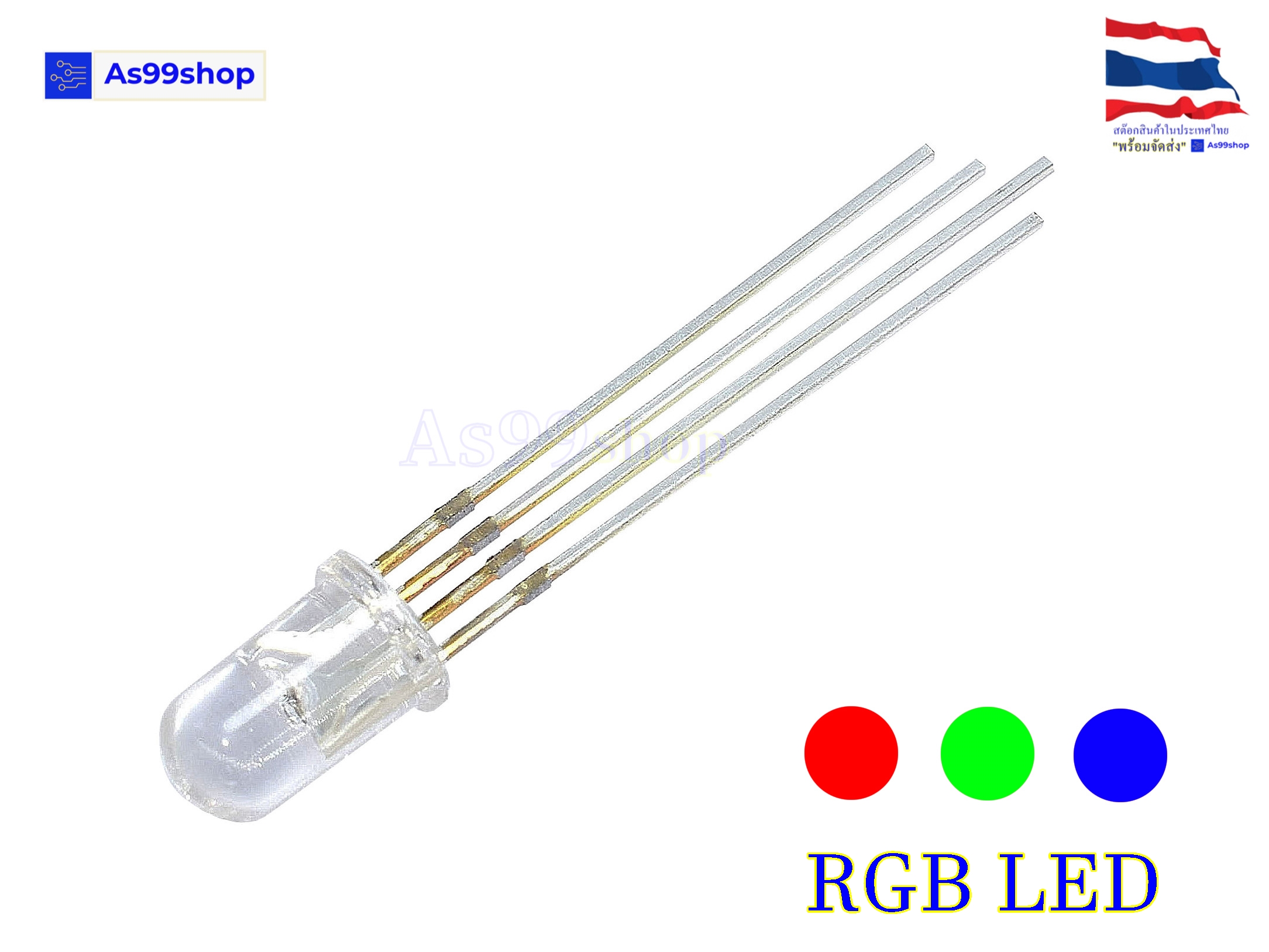 หลอด LED 5mm RGB LED (1 ตัว)