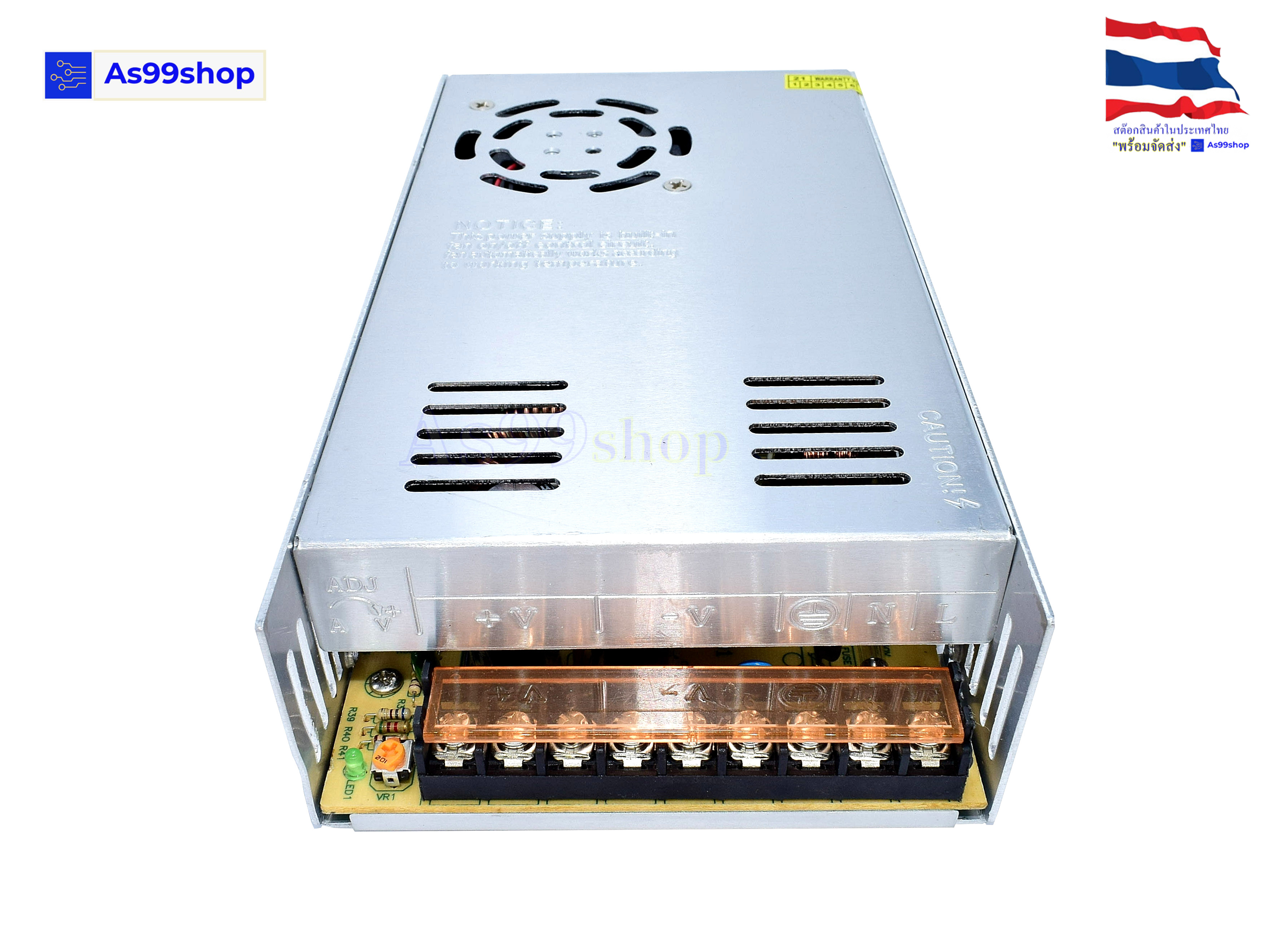 สวิตชิ่งเพาเวอร์ซัพพลาย Switching Power Supply 48V 10A 500W(สีเงิน) S-500-48