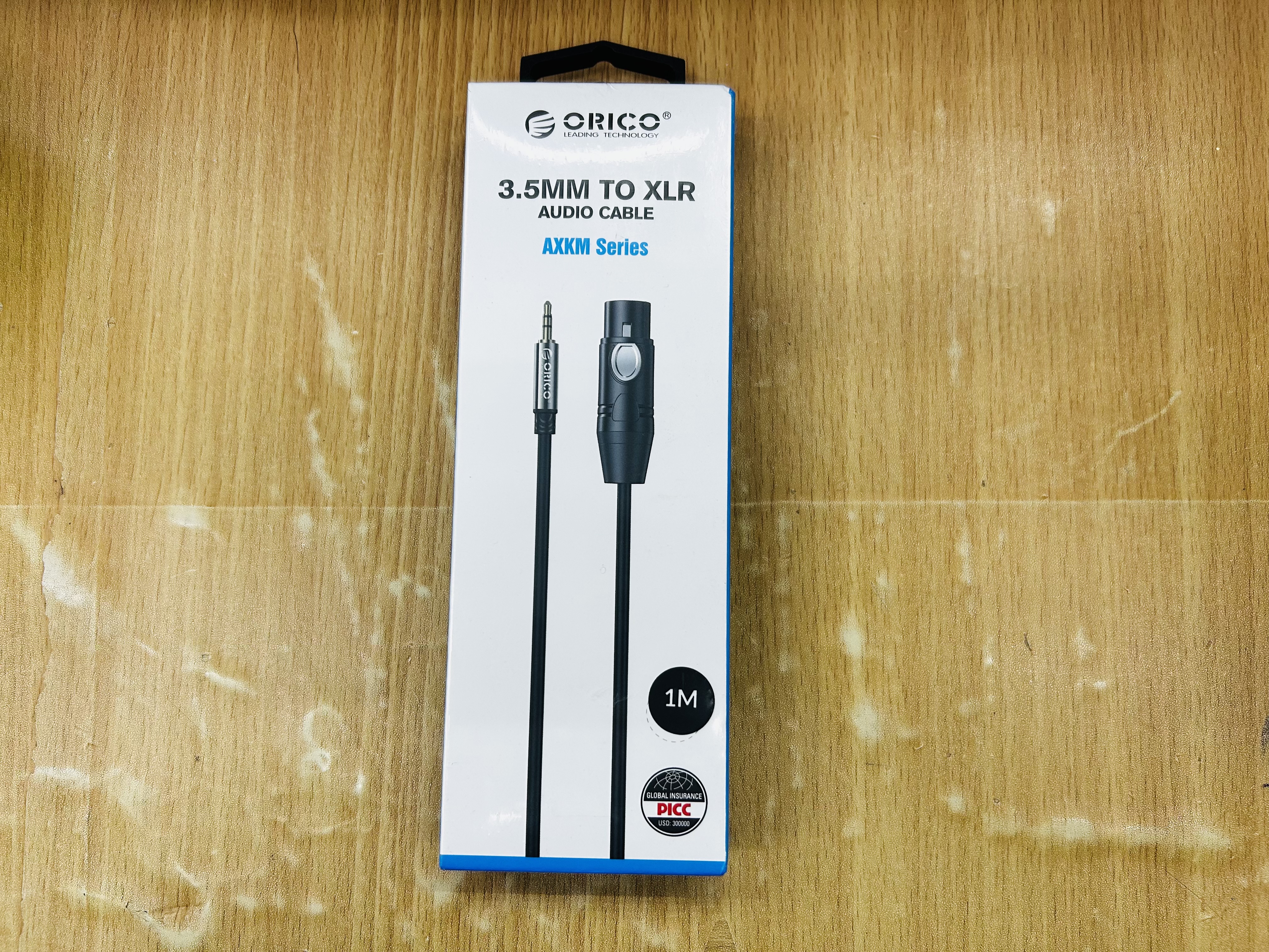 Orico AXKM-10-BK-BP 3.5MM to XLR Audio Cable 1m.