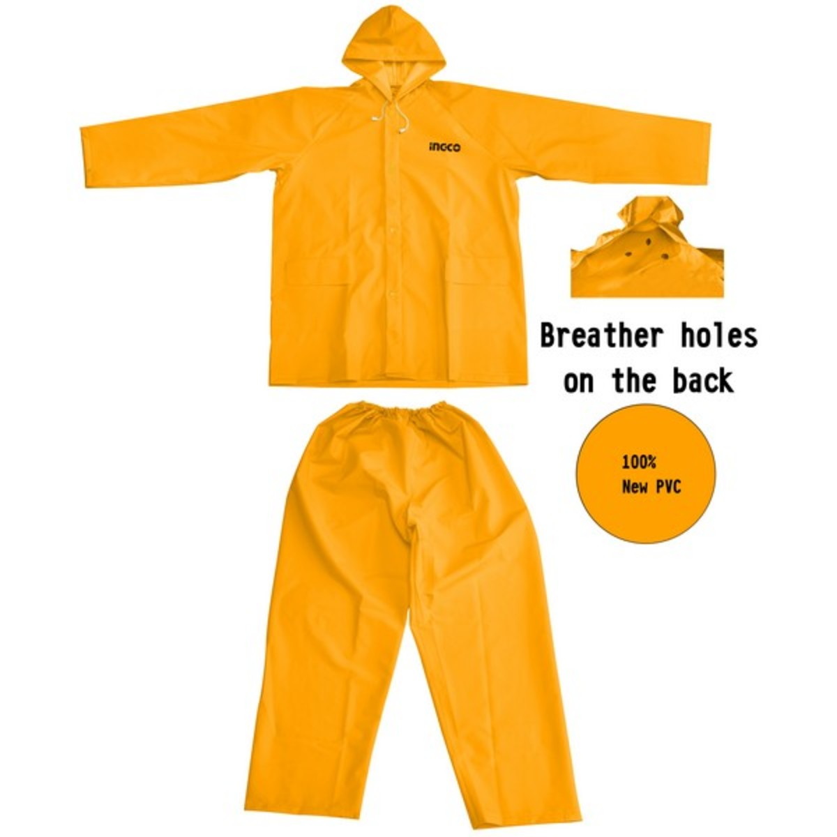 INGCO HRCTSKT031 เสื้อคลุมกันฝน เสื้อ+กางเกง ไซส์ L, XL