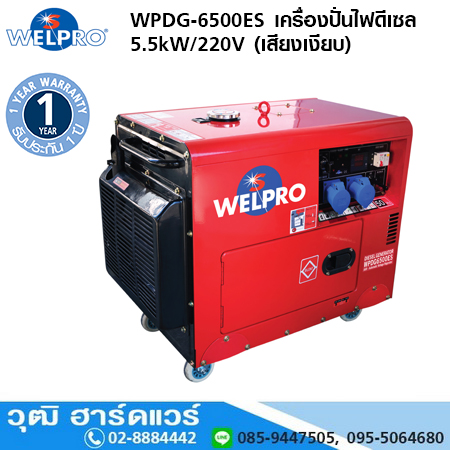 WELPRO WPDG-6500ES เครื่องปั่นไฟดีเซล 5.5kW/220V (เสียงเงียบ)