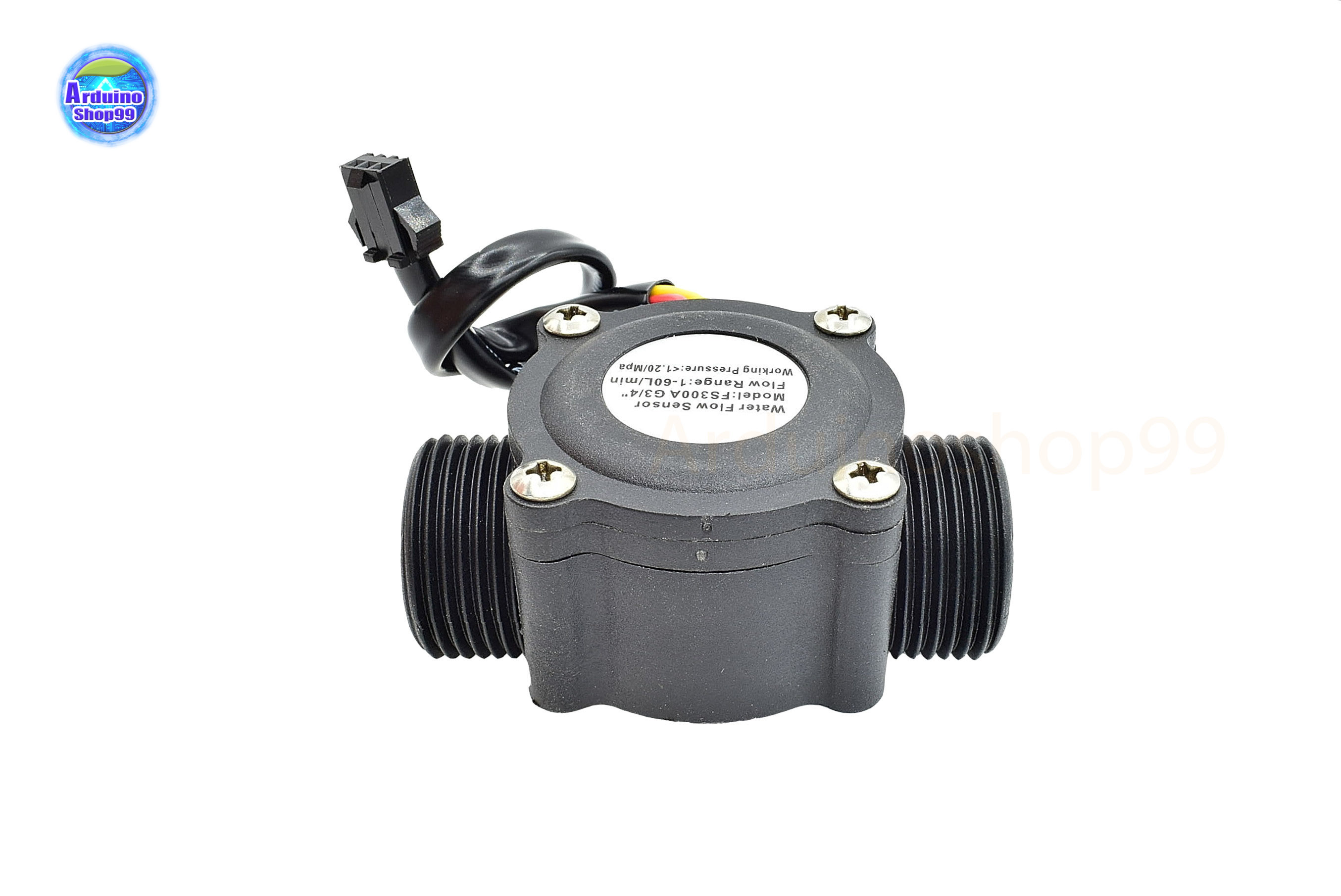 FS300A Hall Effect Water Flow Meter Sensor วัดอัตราการไหลของน้ำ ขนาดท่อ 3/4”