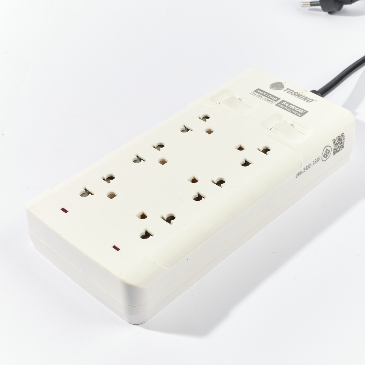 TOSHINO SOD-65 ปลั๊กพ่วง 6ช่อง/ 2สวิตซ์/ 5เมตร 10A/2300W