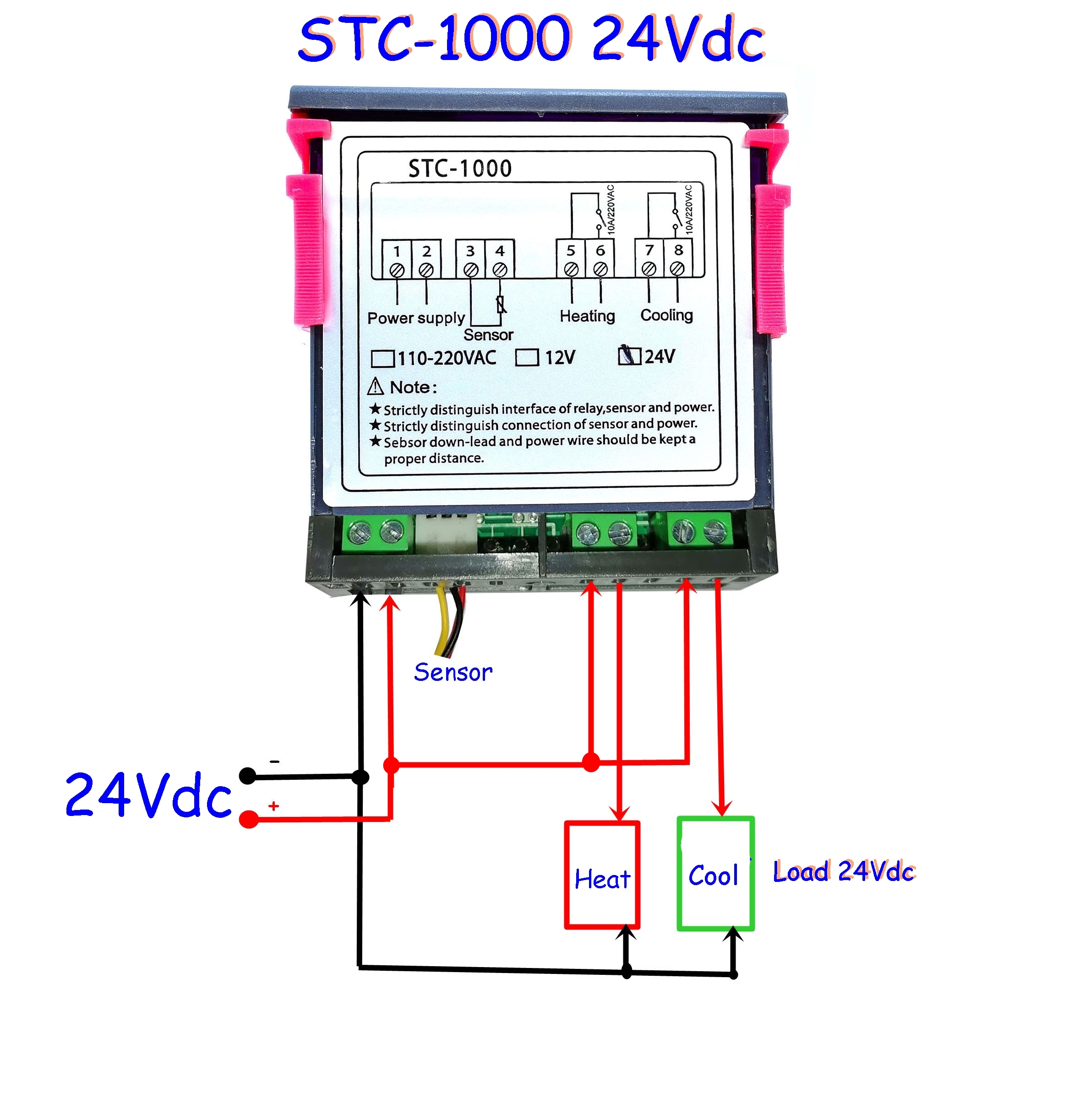 STC-1000 24Vdc Digital Display Temperature Thermostat