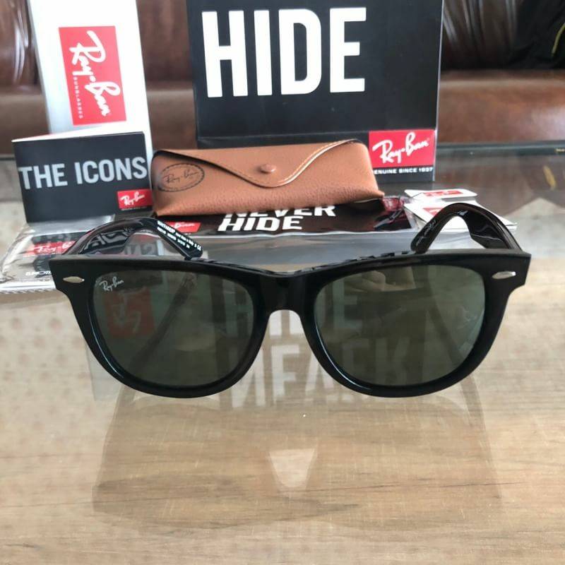 💁🏼♂️พ ร้ อ ม ส่ ง Rb2140 wayfarer ขาลายทหาร ลิมิเต็ด งานเกรด Hi end ปั้มโลโก้ทุกจุด เทียบแท้1:1 เปะสุด วัสดุ องศา เปะสุด เลนส์แท้ 100% g-15 Sz.54 mm Col. ดำเงา ขายลานทหาร ลิมิเต็ด อุปกรณ์ครบเซทใหญ่ตามแบรนด์ : Full set ต