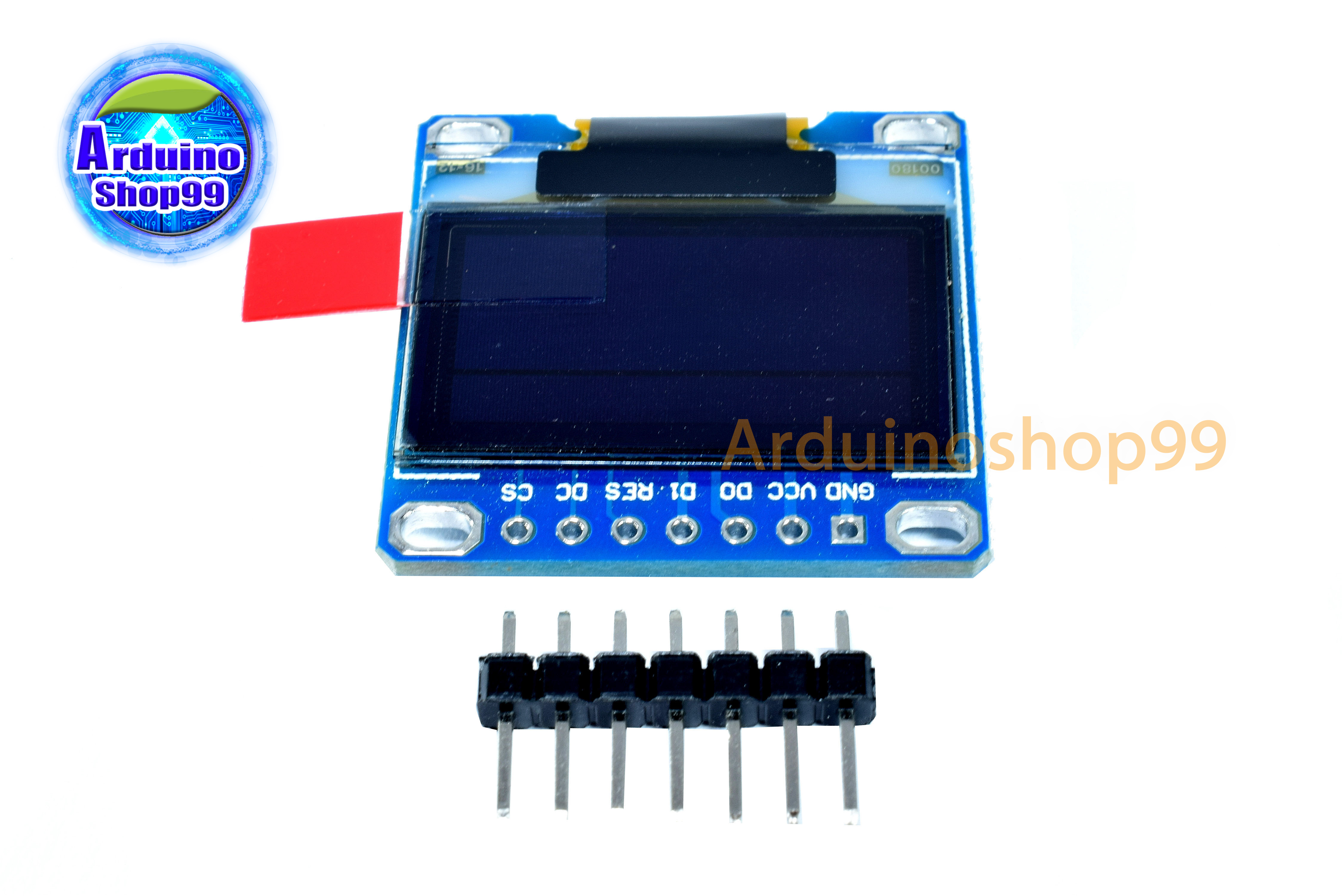 จอแสดงผล OLED ขนาด 0.96 นิ้ว แบบ SPI/I2C สีเหลือง+น้ำเงิน 7 pin