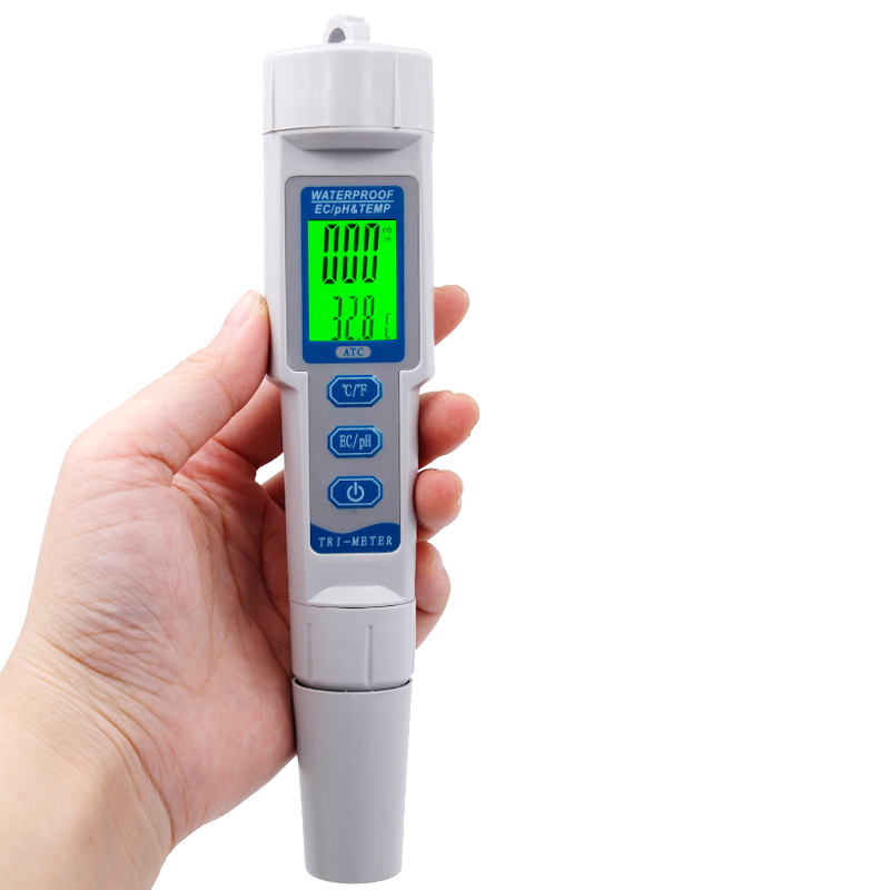 เครื่องวัด PH EC Temp ในน้ำ 3in1 ตรวจสอบค่าน้ำและปุ๋ย ปากกาวัด PH EC Temp ( PH meter)