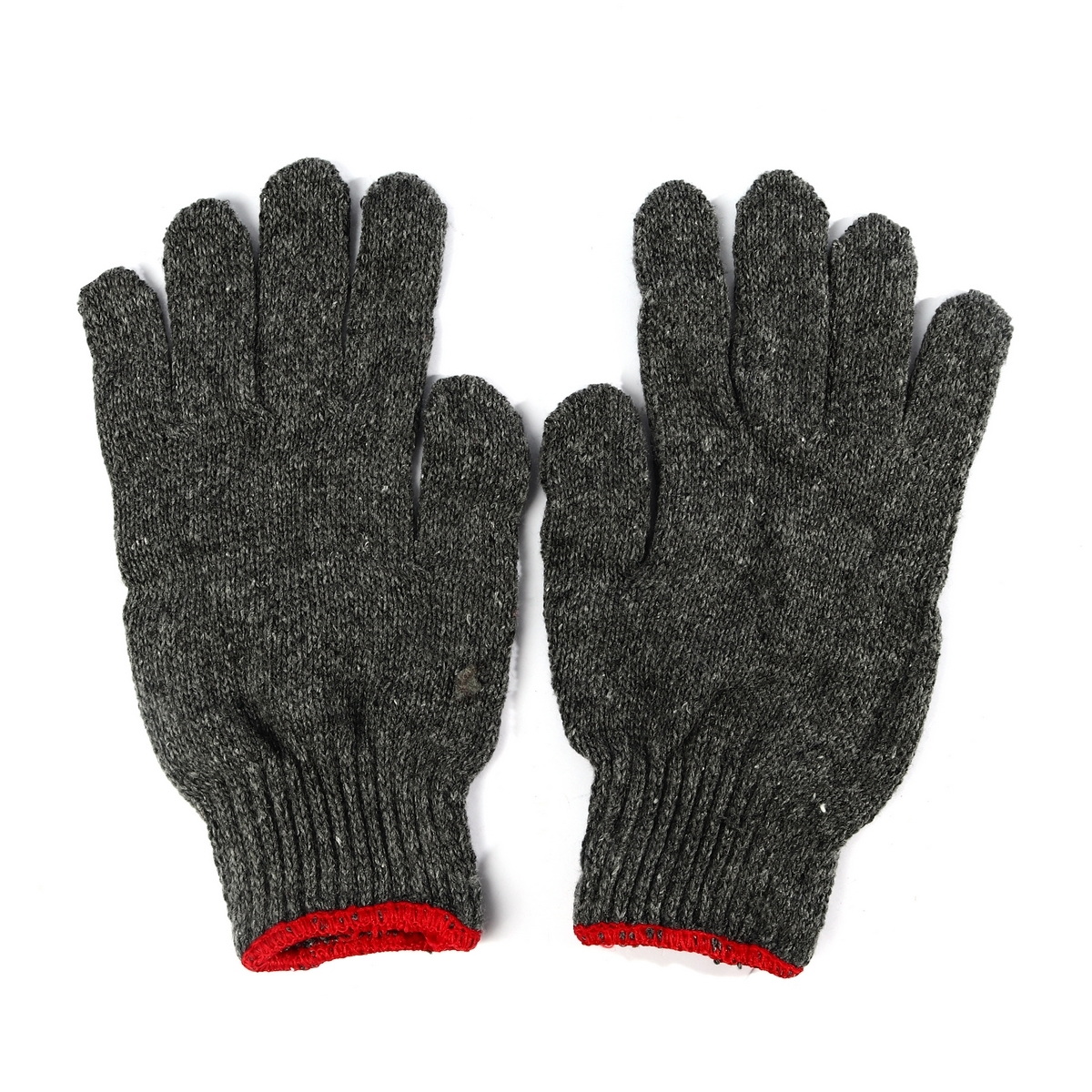 ถุงมือผ้า สีเทา ขอบแดง 700g