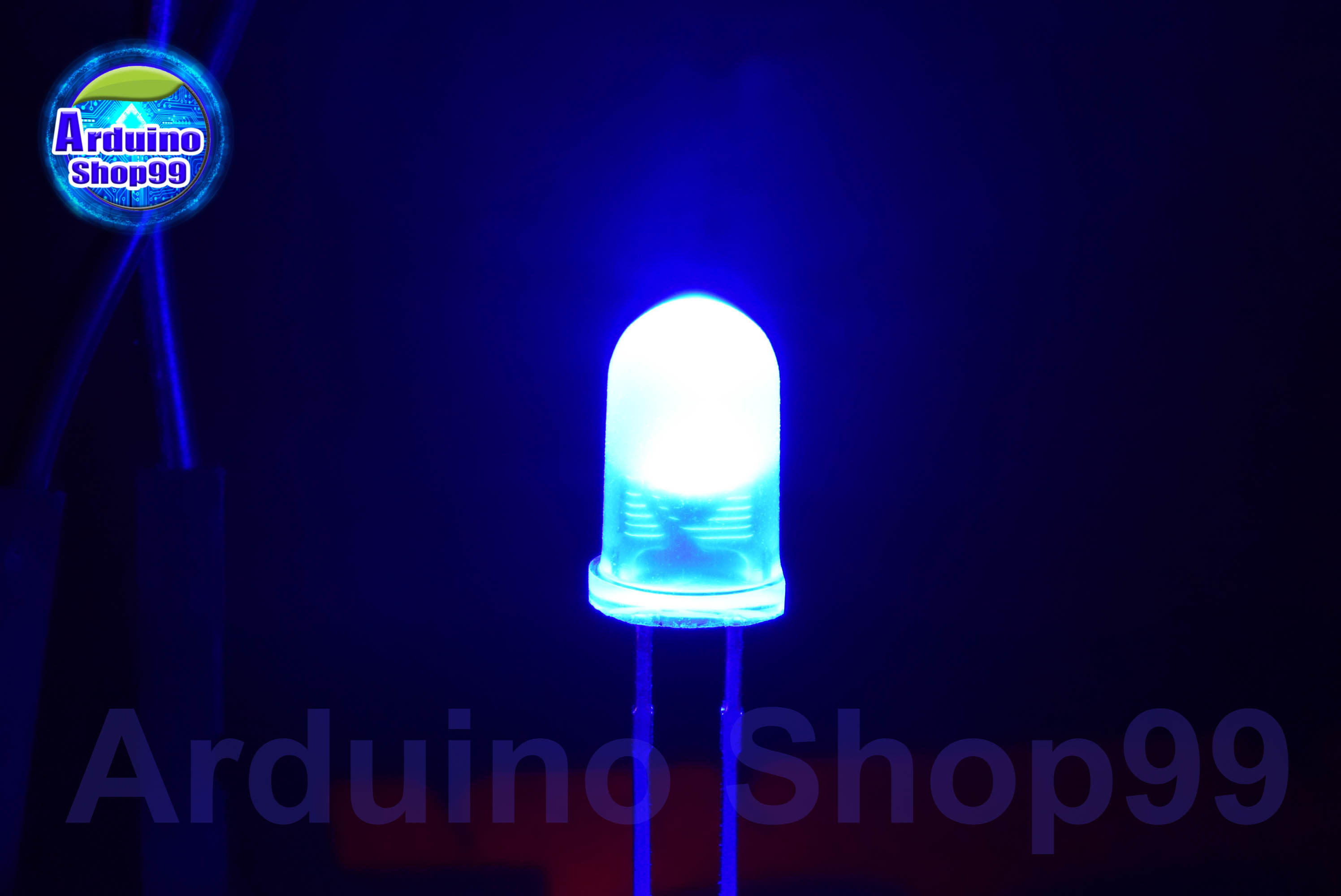 LED 5mm Blue (สีน้ำเงิน) 1 ชุด 10 ตัว