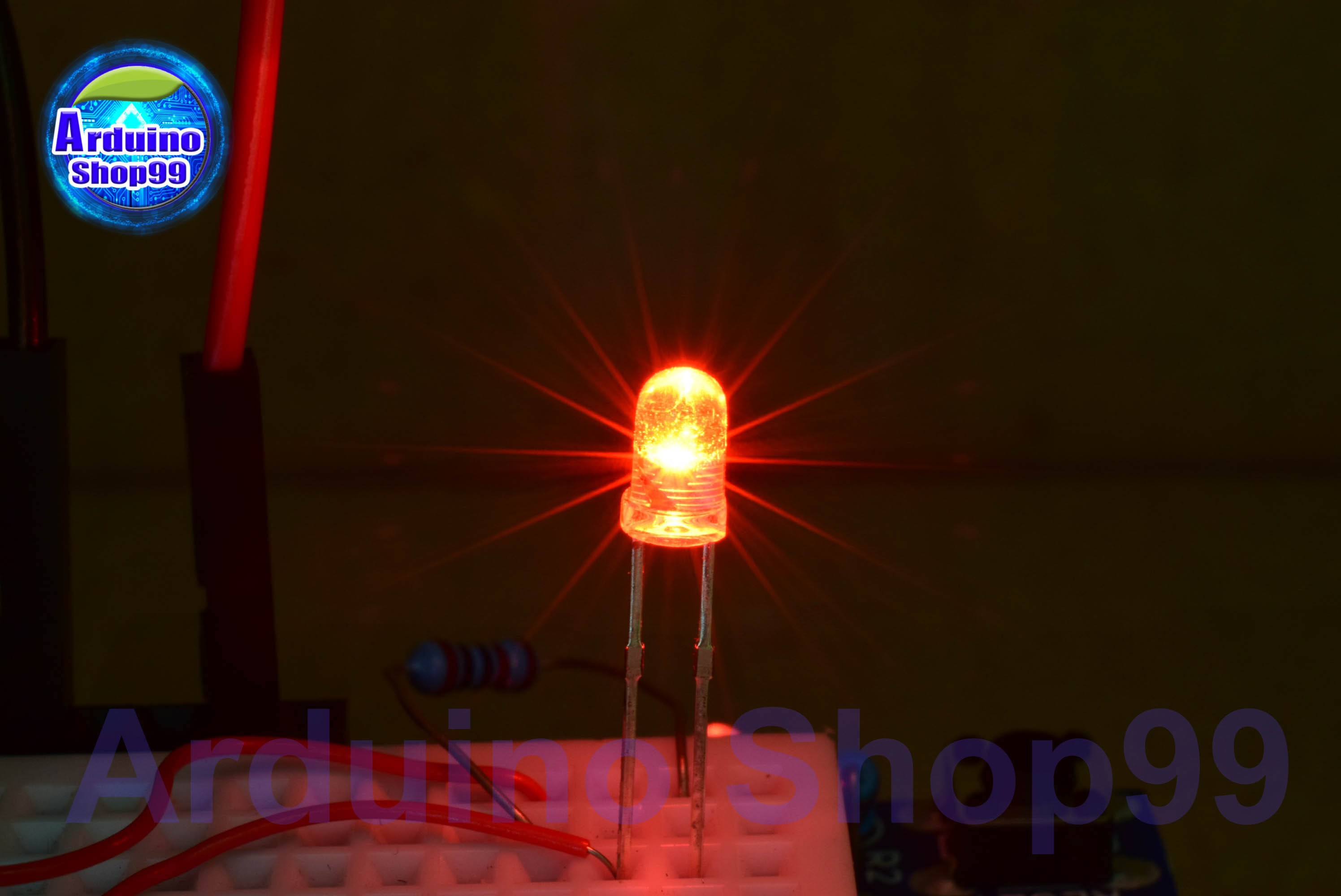 LED 3mm Red (สีแดง) 1 ชุด 20 ตัว