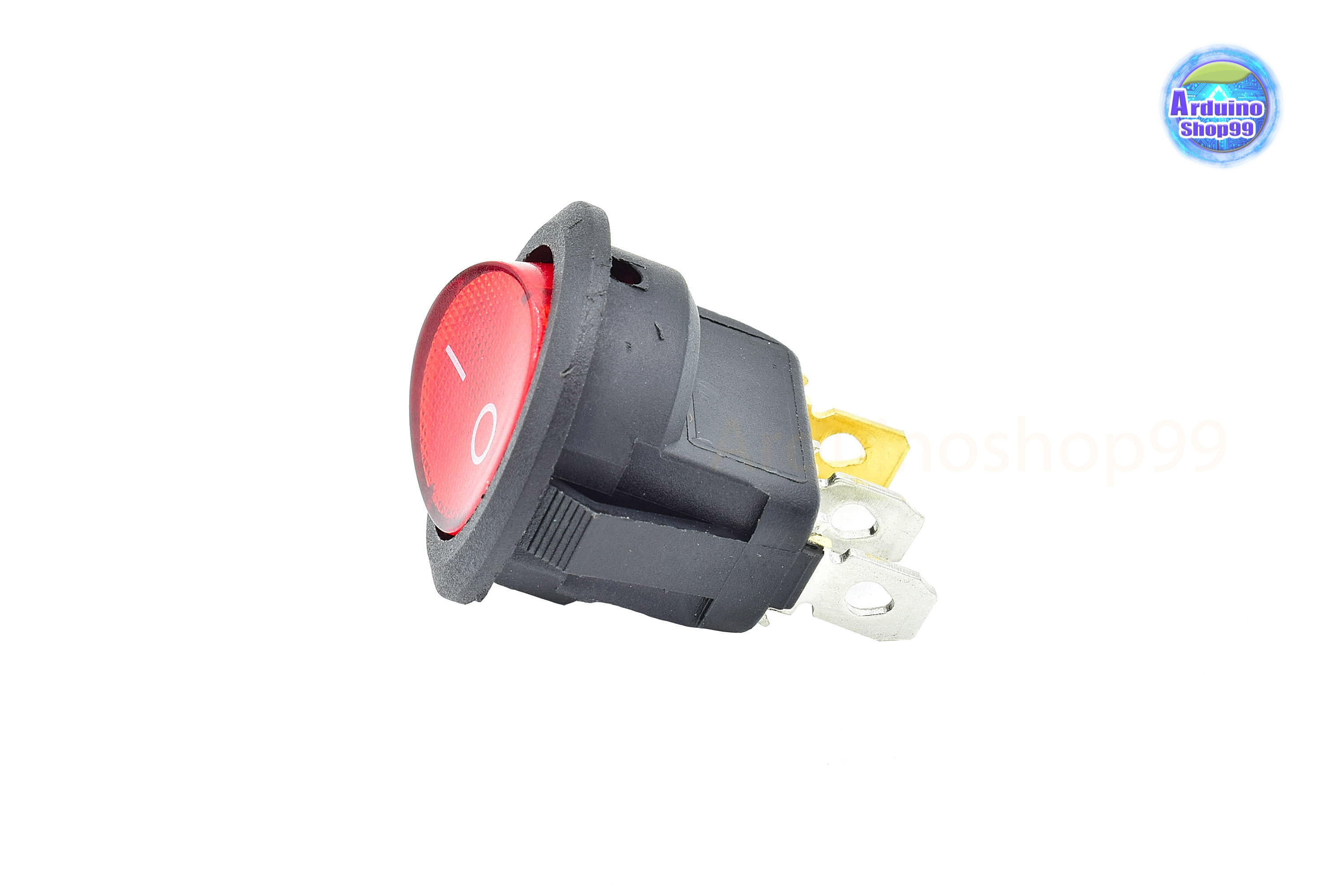 12V LED Dot Light Car Boat Auto Round ON/OFF Rocker Red( 1 ตัว)