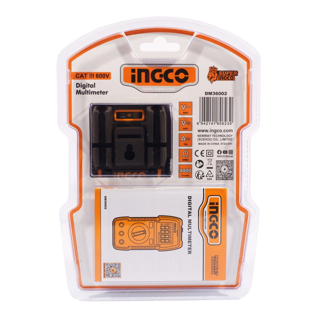 INGCO DM36002 ดิจิตอลมัลติมิเตอร์ TRUR RMS AC/DC 600V