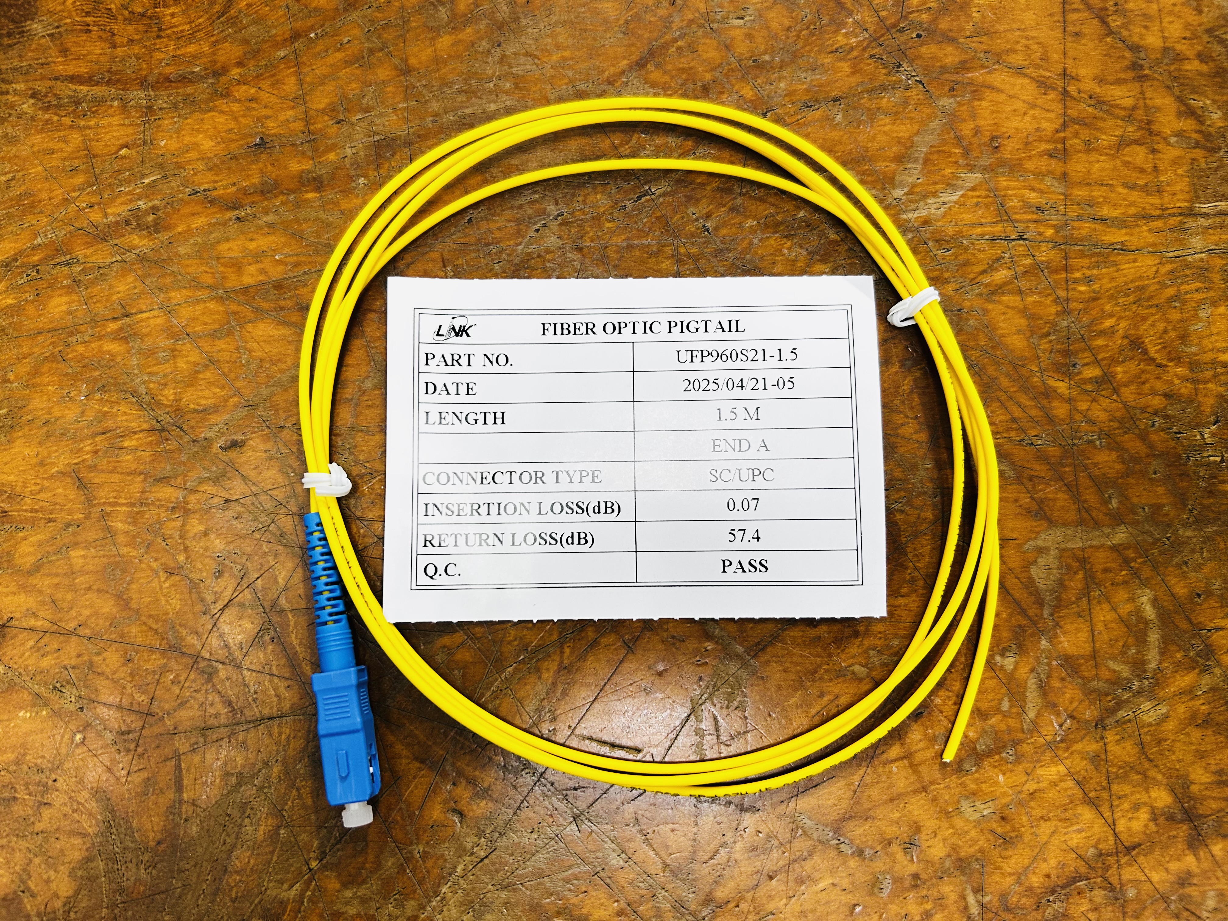 Link UFP960S21-1.5 SC/UPC SM 9/125 Simplex 1.5m(O.D.2.0mm)LSZH
