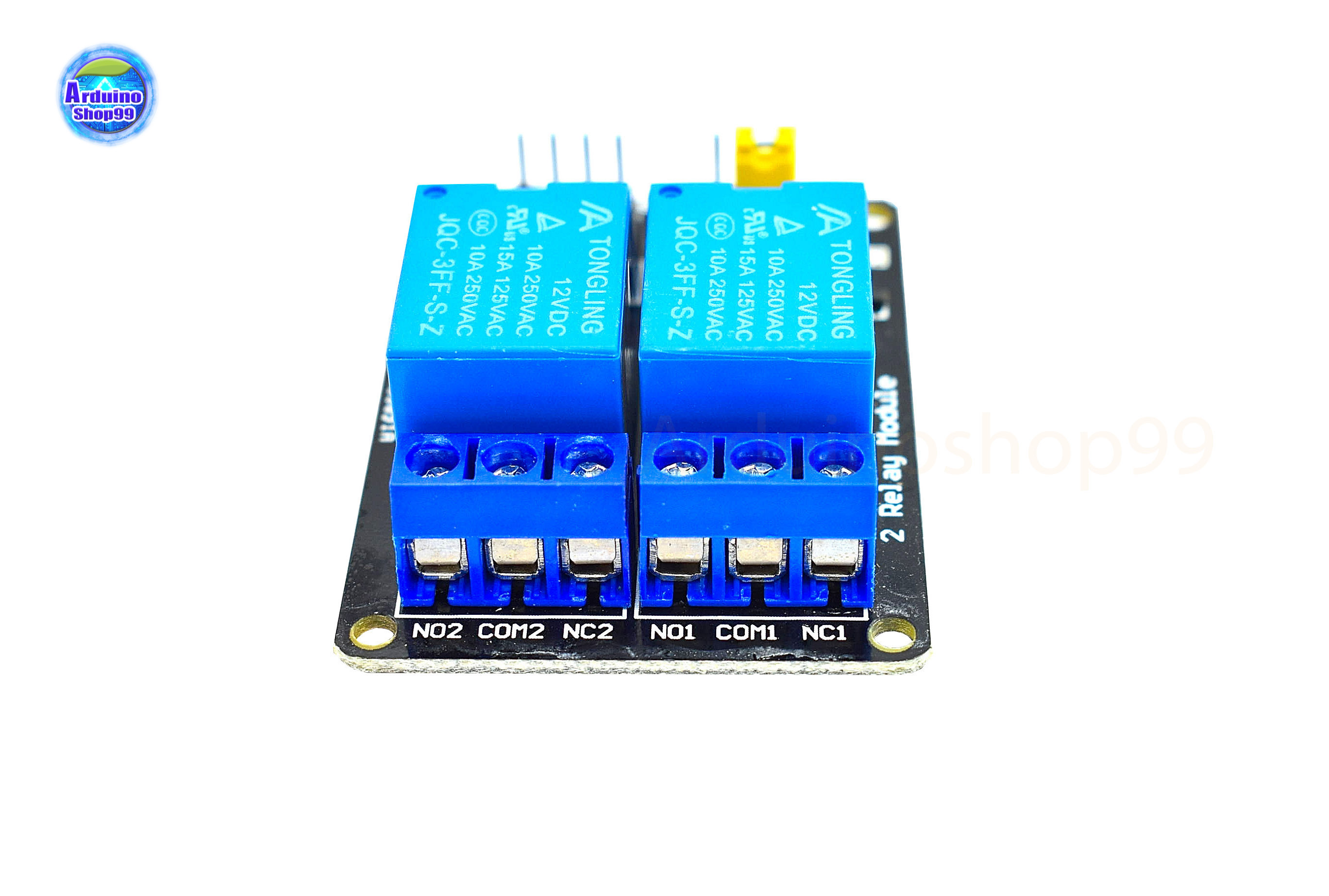 2-channel 12V relay module with optocoupler isolation low-level trigger