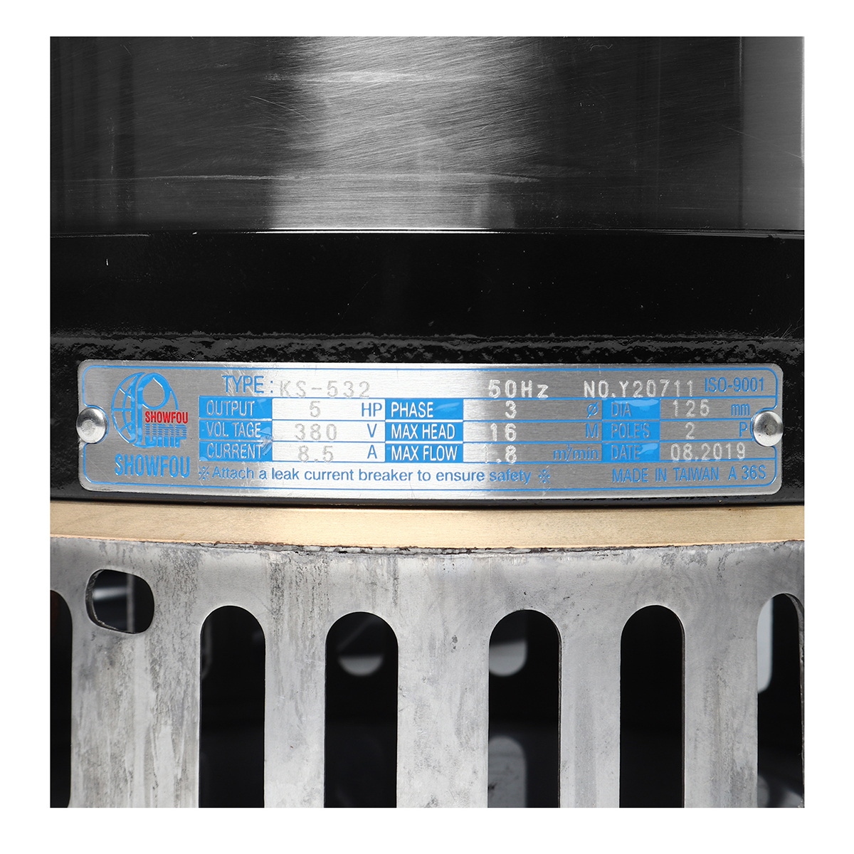 SHOWFOU KS-532D ปั๊มแช่สแตนเลส 5" 5HP/380V (น้ำมาก) 1800L/MIN