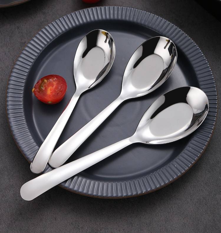 ช้อนกลางช้อนเกาหลีสแตนเลสขนาดใหญ่