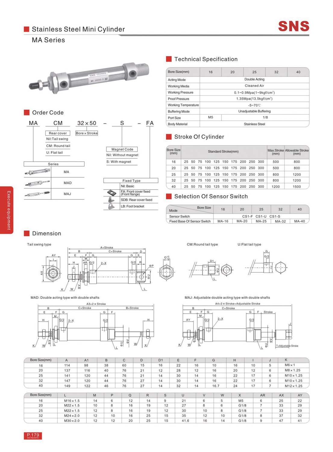 MA - กระบอกลม MA