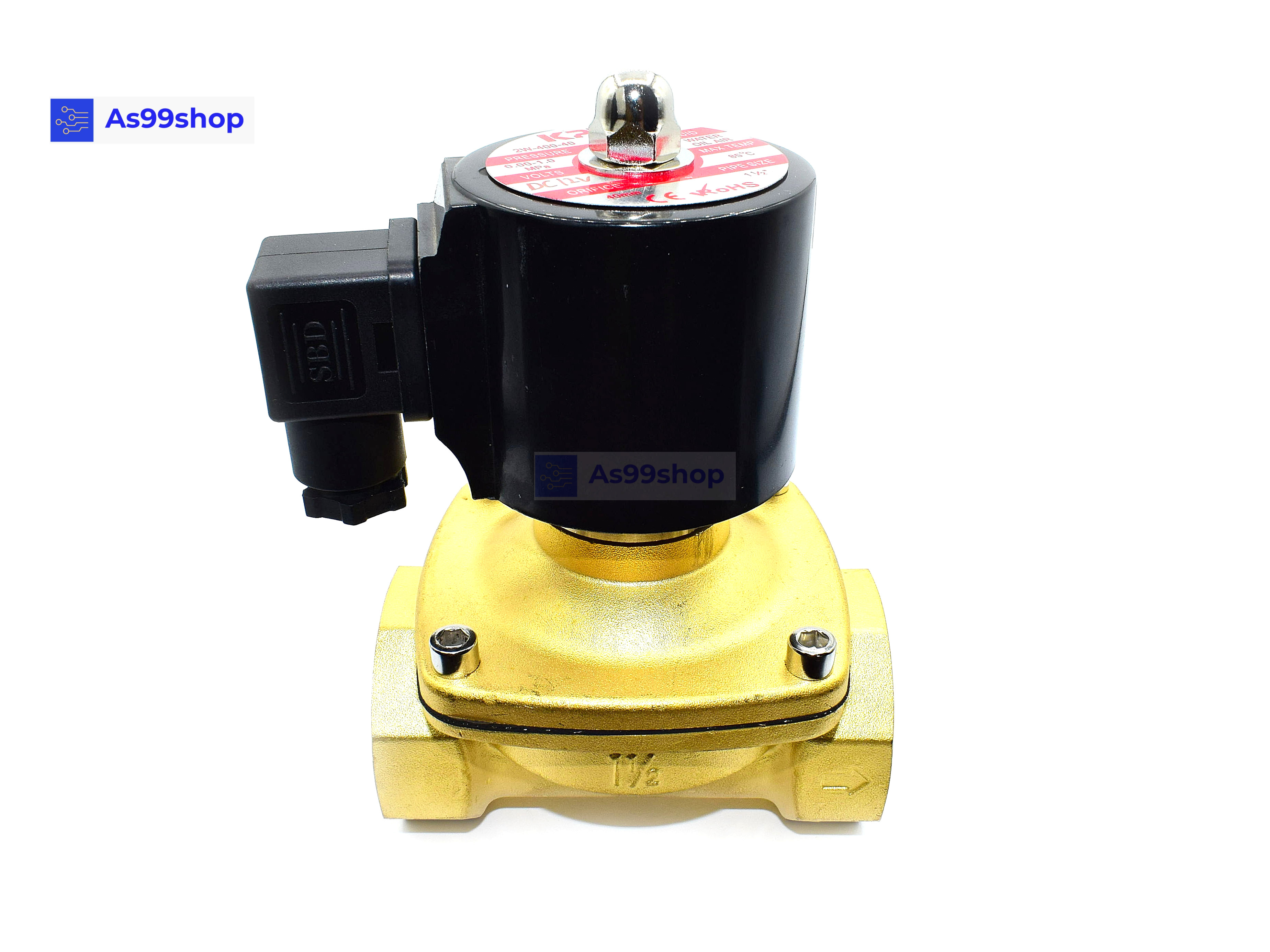 Solenoid Valve โซลินอยด์วาล์วทองเหลือง NC ปกติปิด 1 1/2" 12VDC