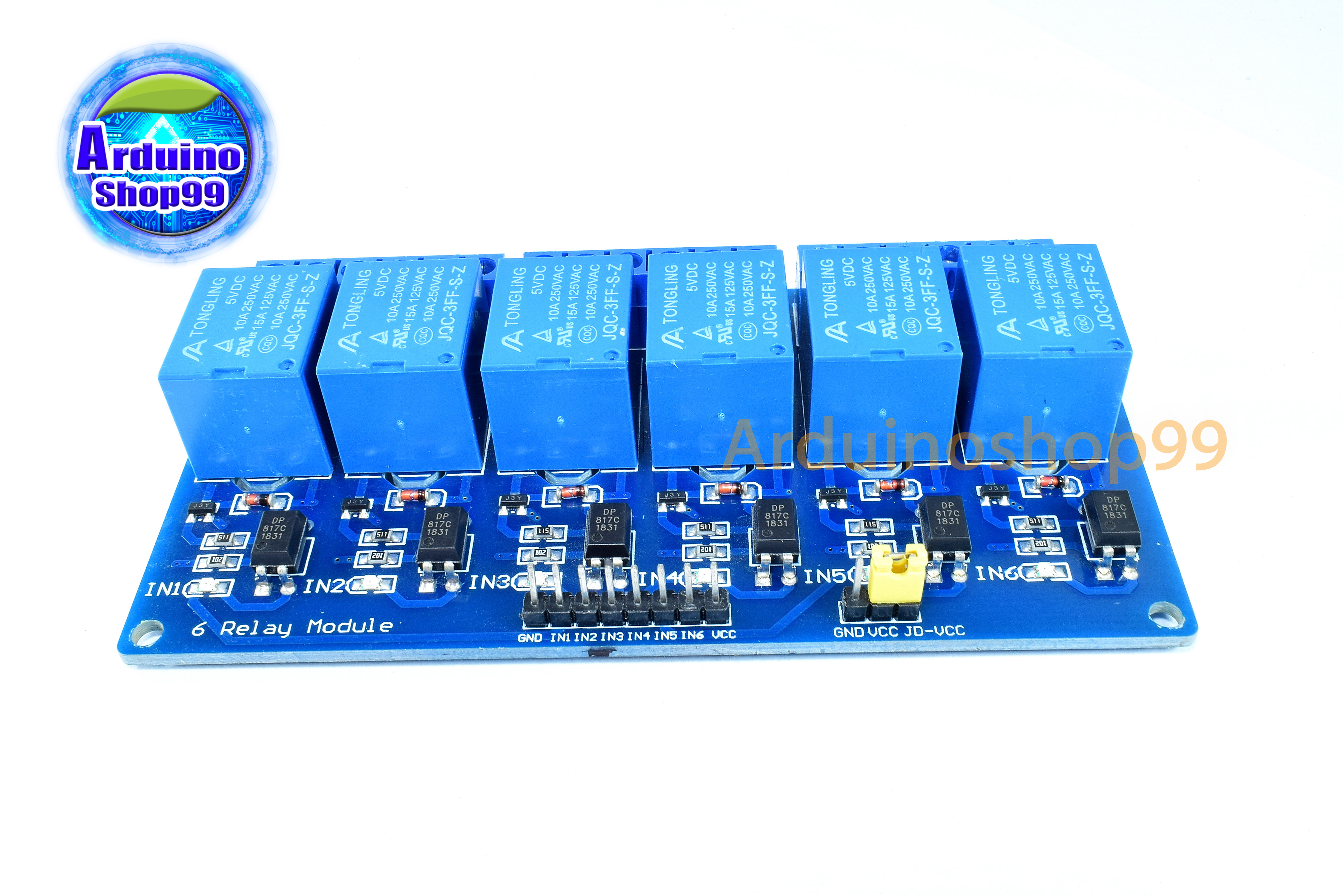 Relay 6 Channel 5V Relay Module With Optocoupler Protection Low Level Trigger