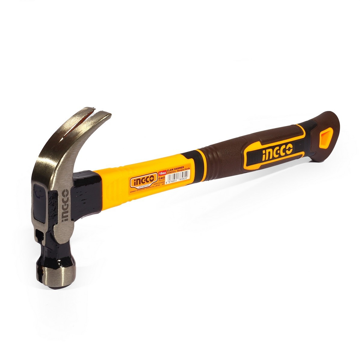 INGCO HCH81016 ค้อนหงอน ด้ามไฟเบอร์ 16oz หัวแม่เหล็ก