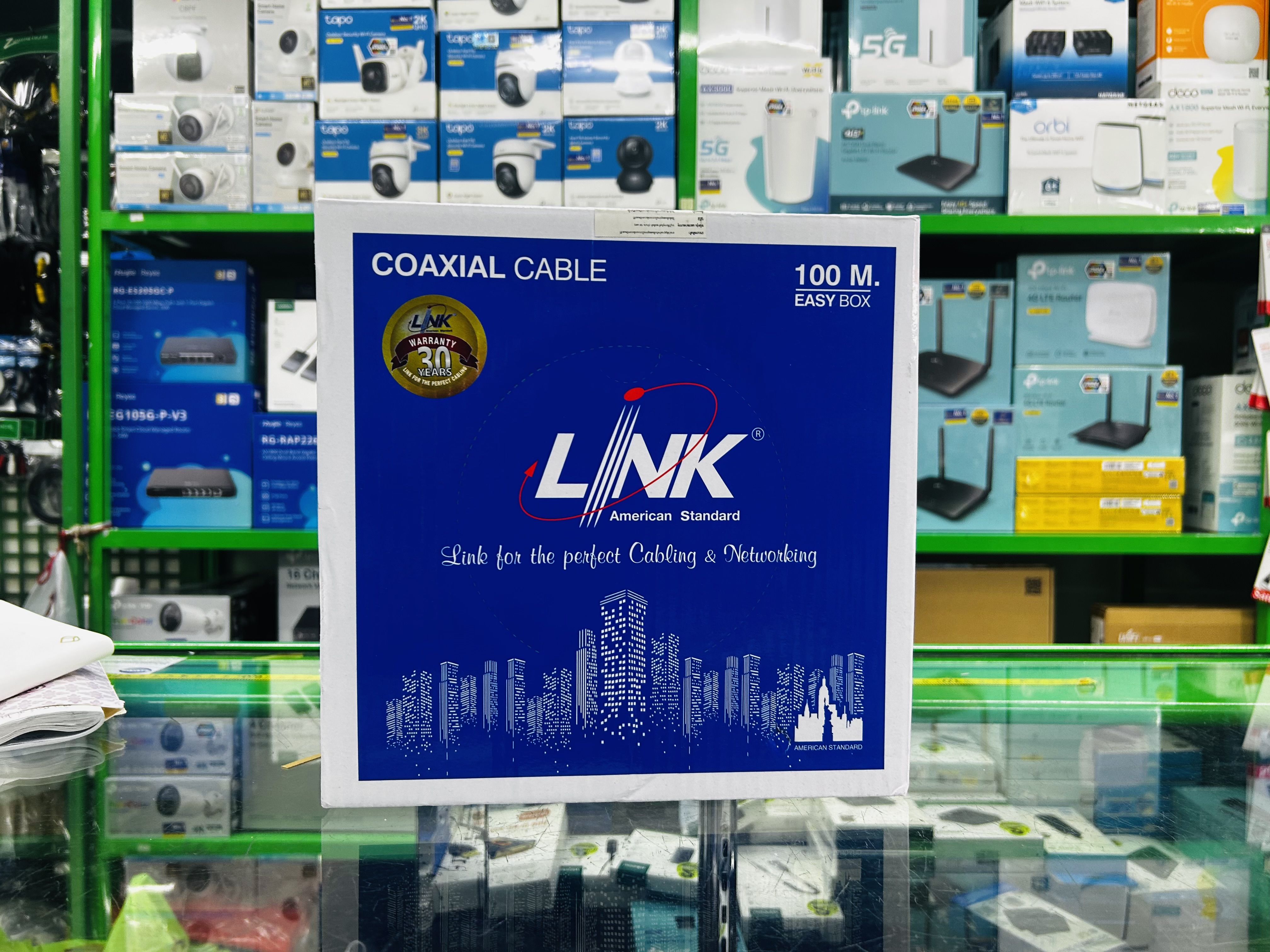 Link CB-0106A-1WH RG6/U Coaxial cable SHIELD 95% White Color