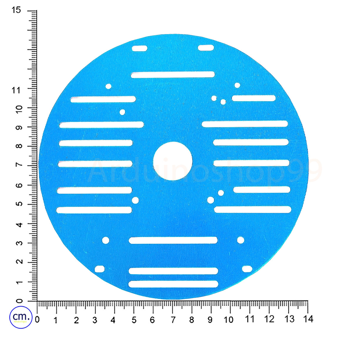 โครงรถหุ่นยนต์Aluminum Alloy 1.5mm Smart car chassis 2wd (แบบแผ่นเรียบ ทรงกลม)