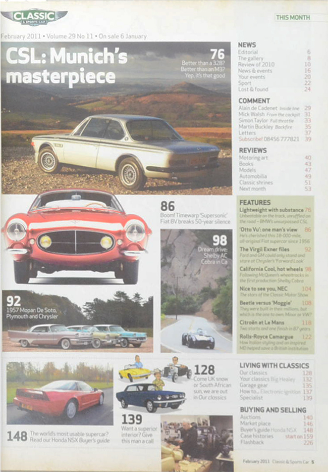 CLASSIC & SPORTS CAR Volume 29 No. 11 February 2011