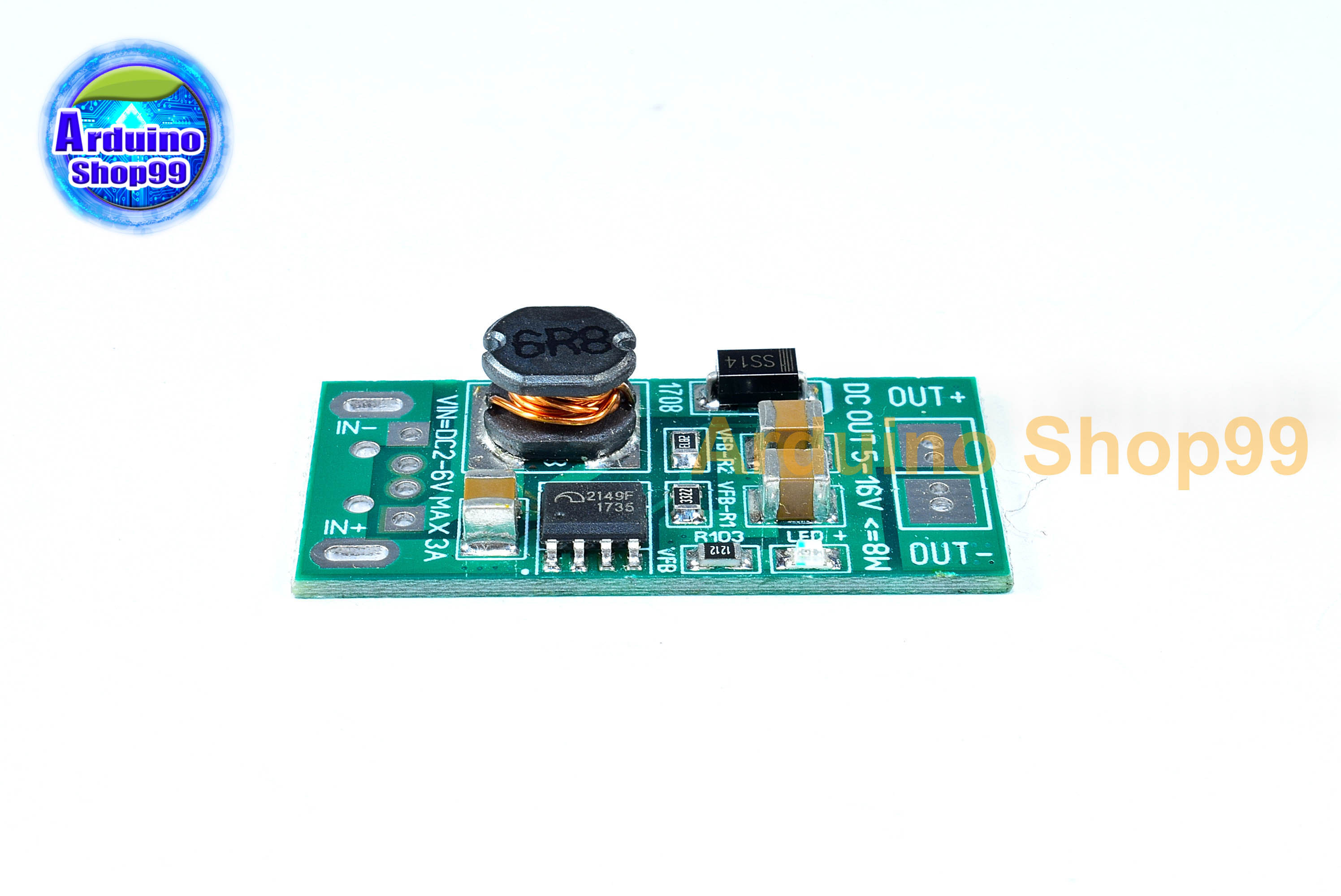 Low-voltage boost regulator module แปลงจาก 1.2 v - 6.5V เป็น 12 Volt 700-800mA (Step up)