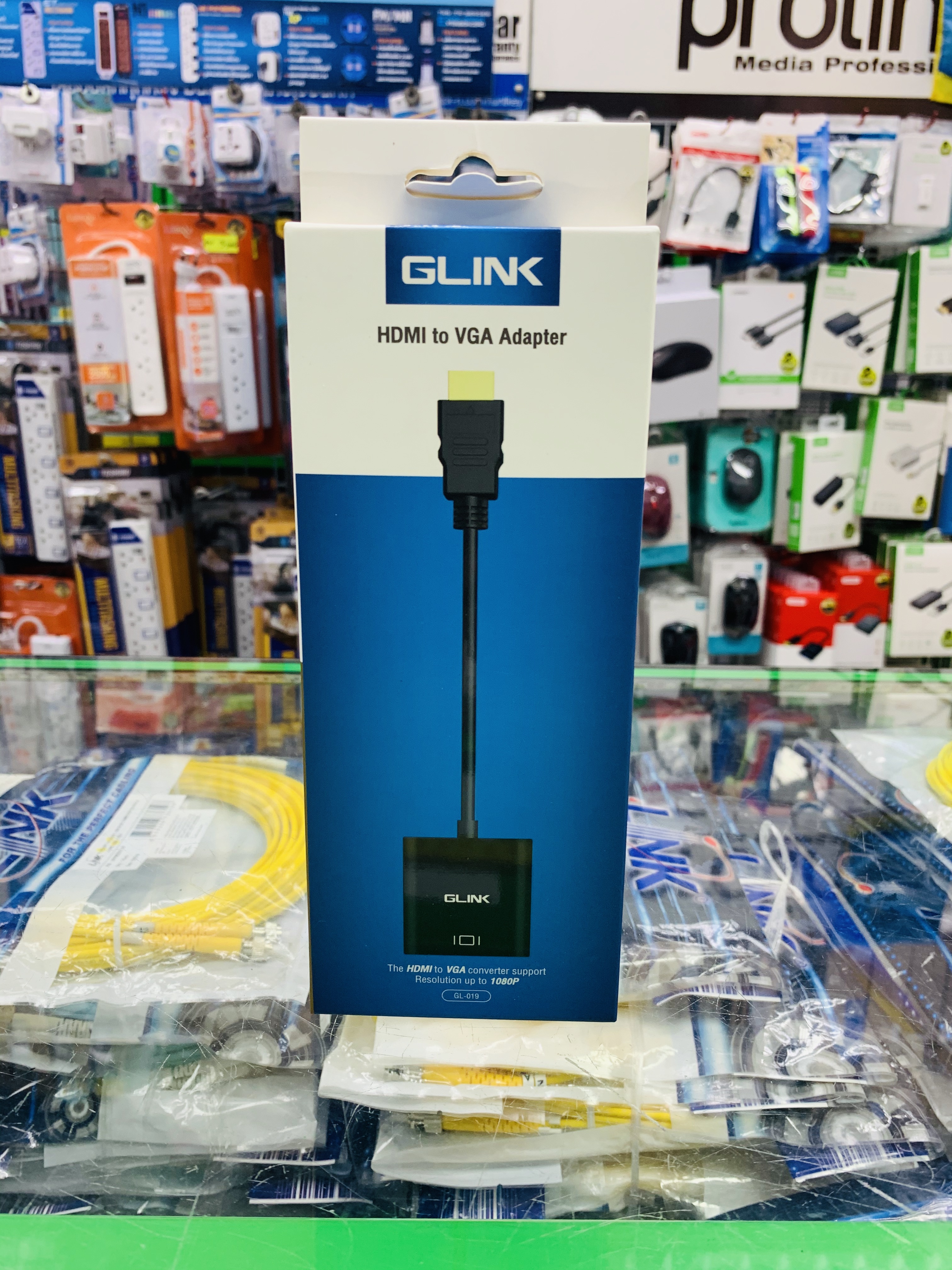 ADAPTER/CONVERTER (อุปกรณ์แปลงสัญญาณ) GLINK HDMI TO VGA GL-019 (BLACK)