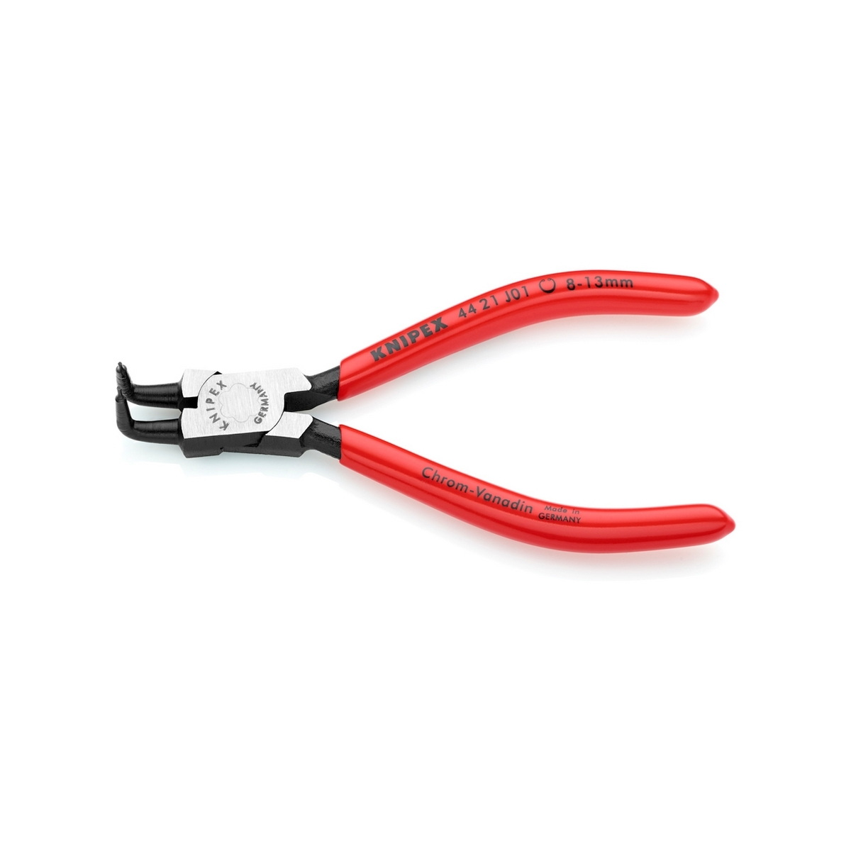 KNIPEX 44 21 J01 คีมหนีบแหวน 5" ปลายงอ ปลาย 0.9mm