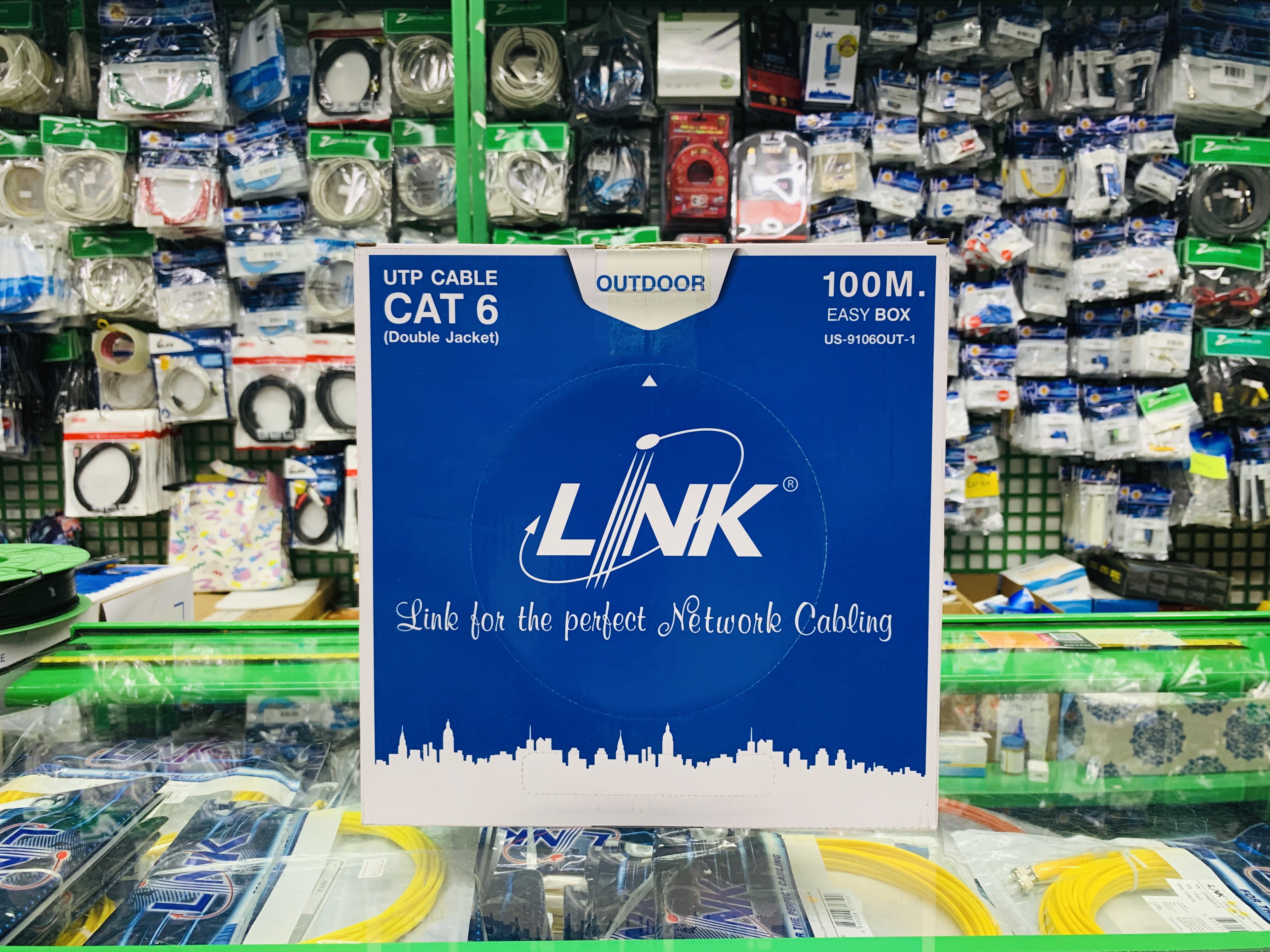 LINK US-9106OUT-1 23 AWG SOLID BARE COPPER OUTDOOR DOUBLE JACKET 100m.