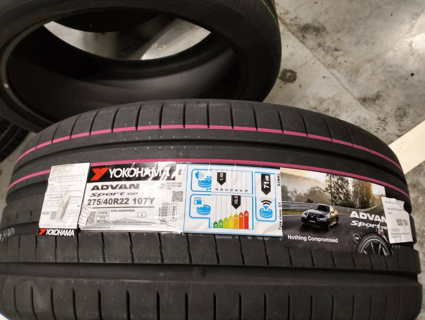 ยาง YOKOHAMA ADVAN SPORT V107 ขนาด 225/40-19ราคาพิเศษ สั่งได้