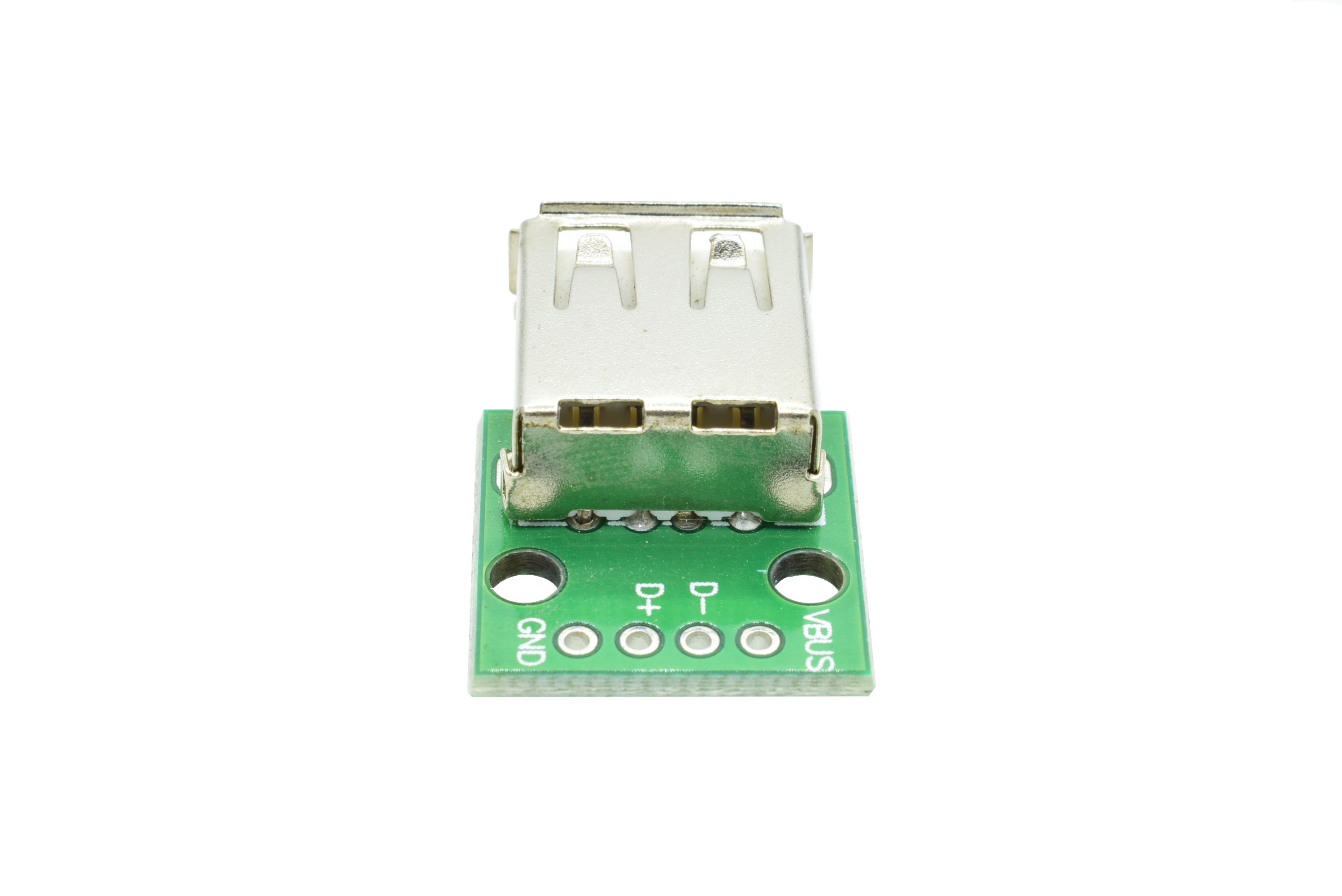 USB 2.0 female head to DIP 4p inline adapter board has been soldered mobile phone power cable