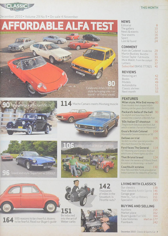 CLASSIC & SPORTS CAR Volume 29 No. 9 December 2010
