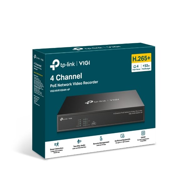 VIGI NVR1004H-4P VIGI 4 Channel PoE+ Network Video Recorder