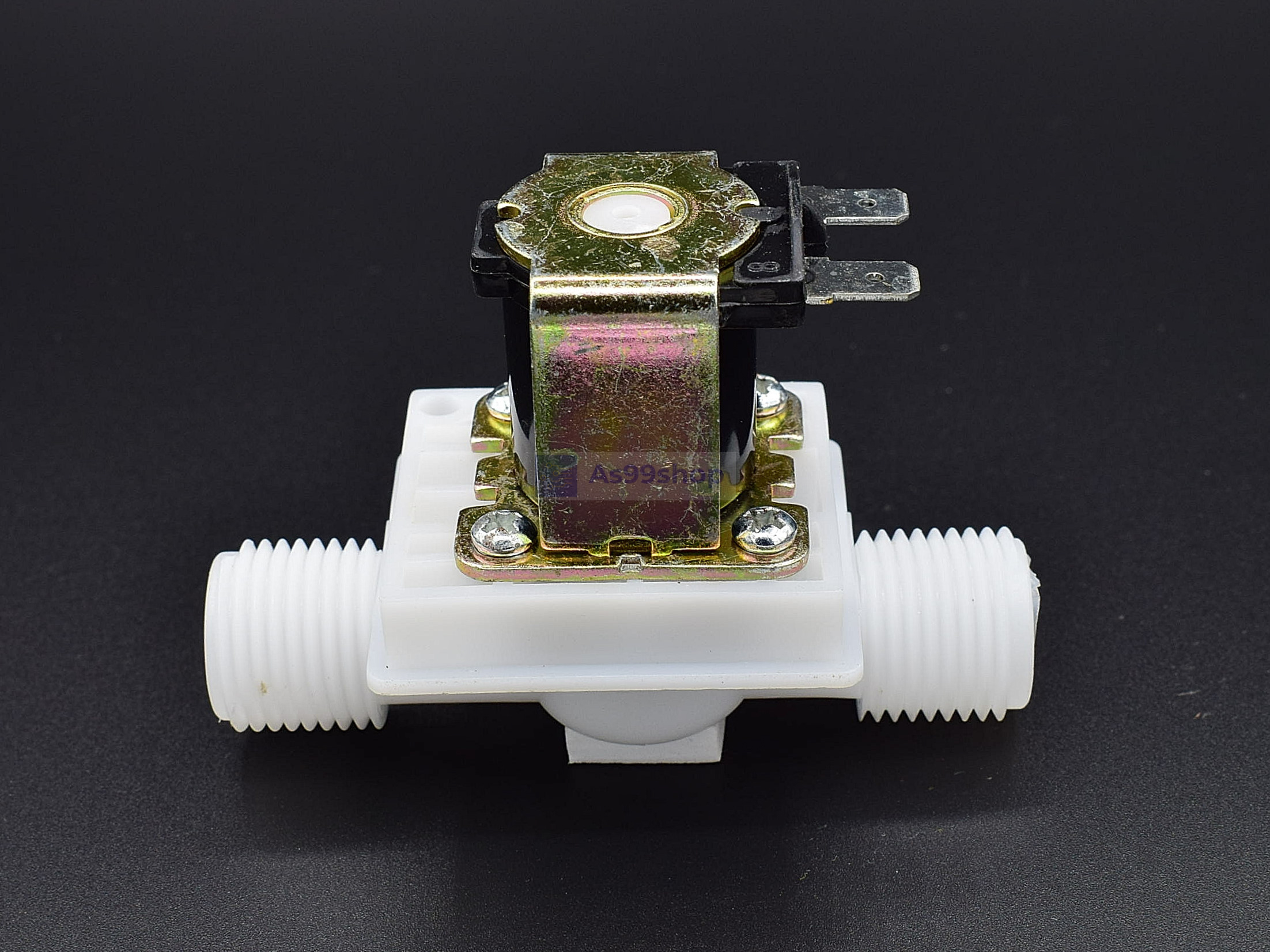 โซลินอยด์วาล์วพลาสติก Solenoid Valve 220VAC 1/2 นิ้ว สำหรับเปิด-ปิด น้ำ