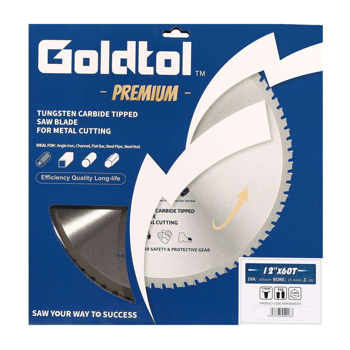 Goldtol ใบเลื่อยวงเดือน ตัดเหล็ก 12"x60T