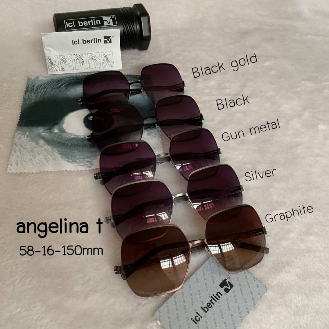 #olsicglasses Ic berlin angelina t👍🏼👍🏼👍🏼แว่นตากันแดดที่ดีที่สุด งานเนี้ยบๆ วัสดุไททาเนี่ยม บาง บิดงอได้ไม่เสียรูป 📣เกรด Hi end ปั้มโลโก้ทุกจุด เทียบแท้1:1 Sz.58-16-150 mm Col. ครบสีตามภาพ-