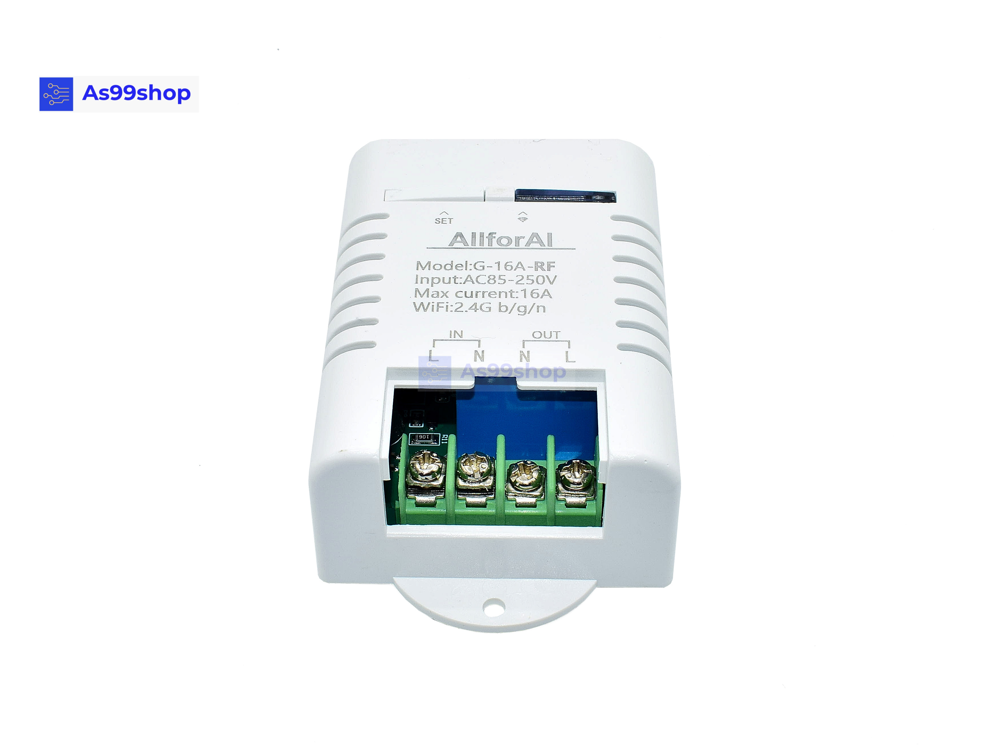 Single Channel AC 85V-250V 16A-RF WiFi + 433Mhz