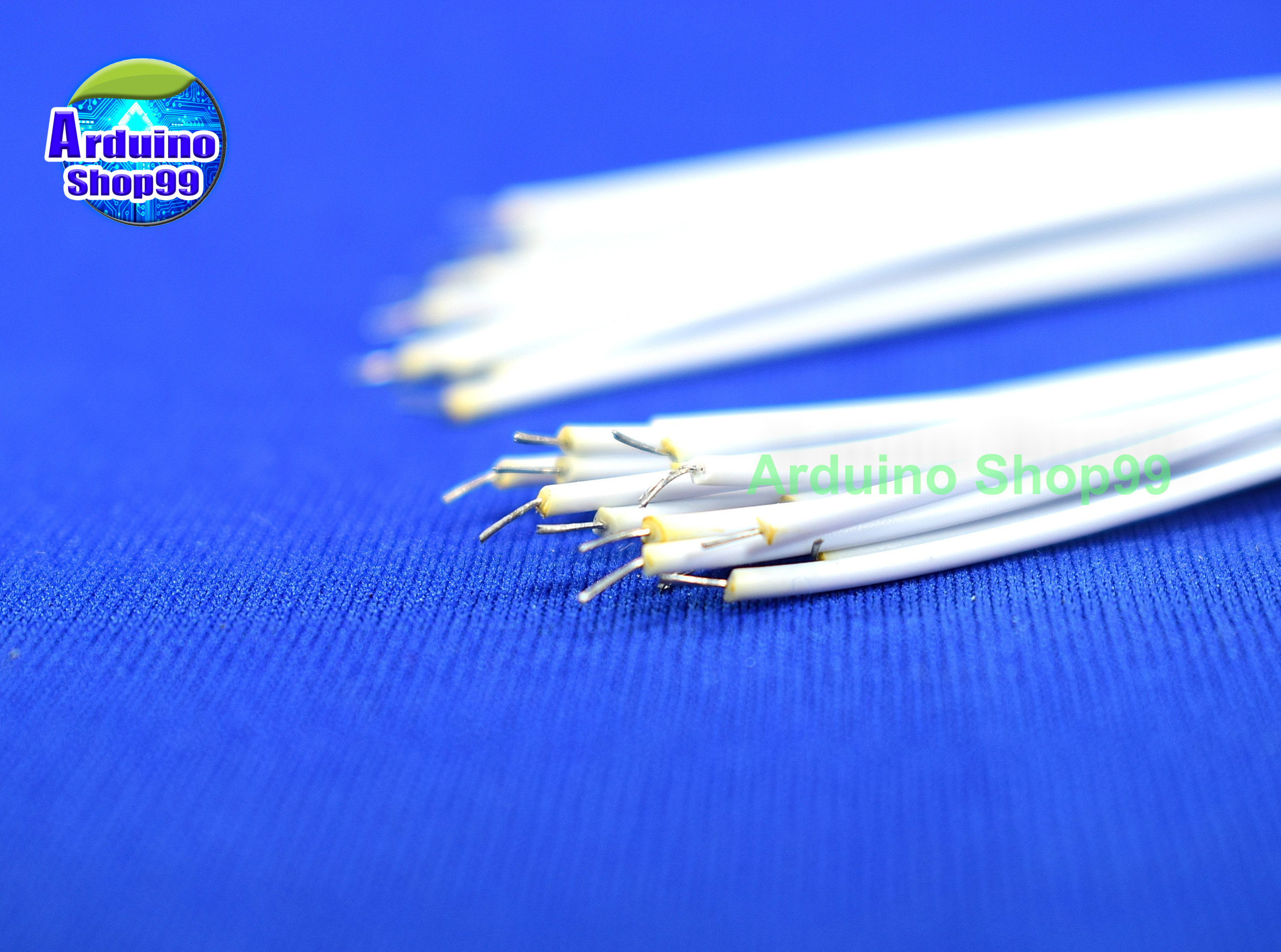 wire 20 cm-ฺฺWhite-20เส้น (หัวชุบตะกั่วพร้อมบัดกรี)