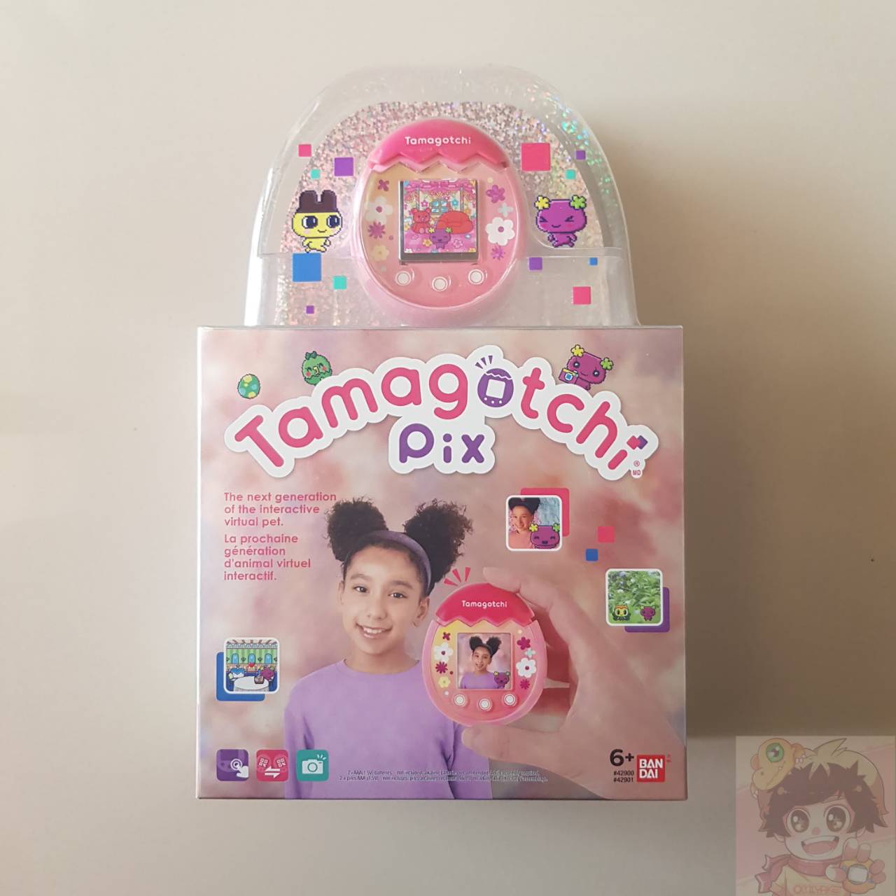 BANDAI Interactive Virtual Pet Tamagotchi Pix ENG PINK COLOR(สีชมพู) ของใหม่มือ 1 [LOT US]ทามาก็อตจิ พิกซ์ ทามาก็อต