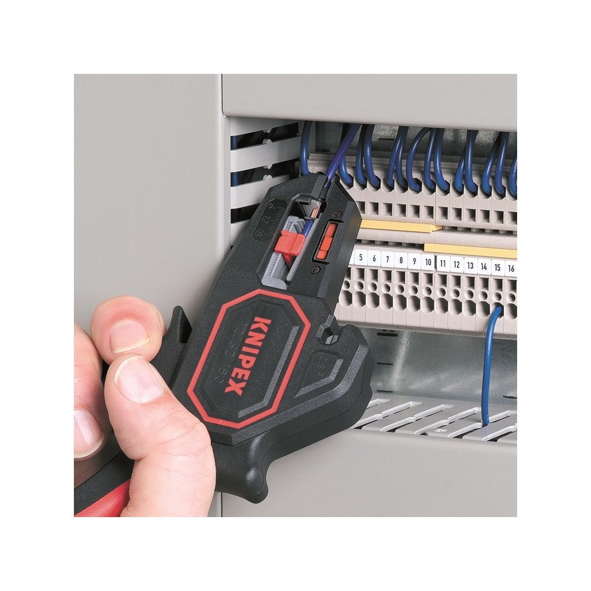 KNIPEX 12 62 180 คีมปอกสายไฟแบบกลม อัตโนมัติ 180mm