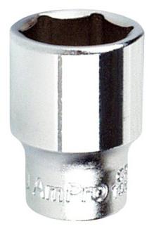 ลูกบ๊อกสั้น AMPRO รู 1/4" 6 เหลี่ยม (PARABOLA) ขนาดมิล : 5 MM - 14 MM ขนาดหุน/นิ้ว : 1/4" , 5/16" , 3/8"