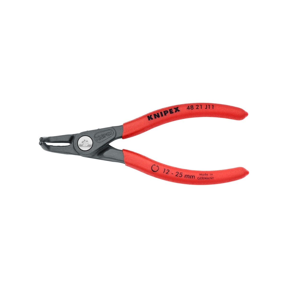 KNIPEX 48 21 J11 คีมหนีบแหวน 5" Precision ปลายงอ ปลาย 1.3mm