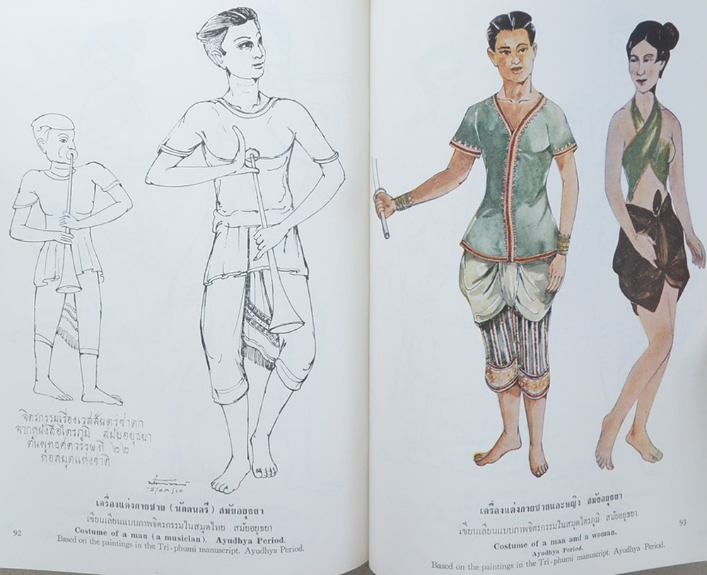 สมุดภาพแสดงเครื่องแต่งกายตามสมัยประวัติศาสตร์และโบราณคดี (ภาษาไทย-อังกฤษ)