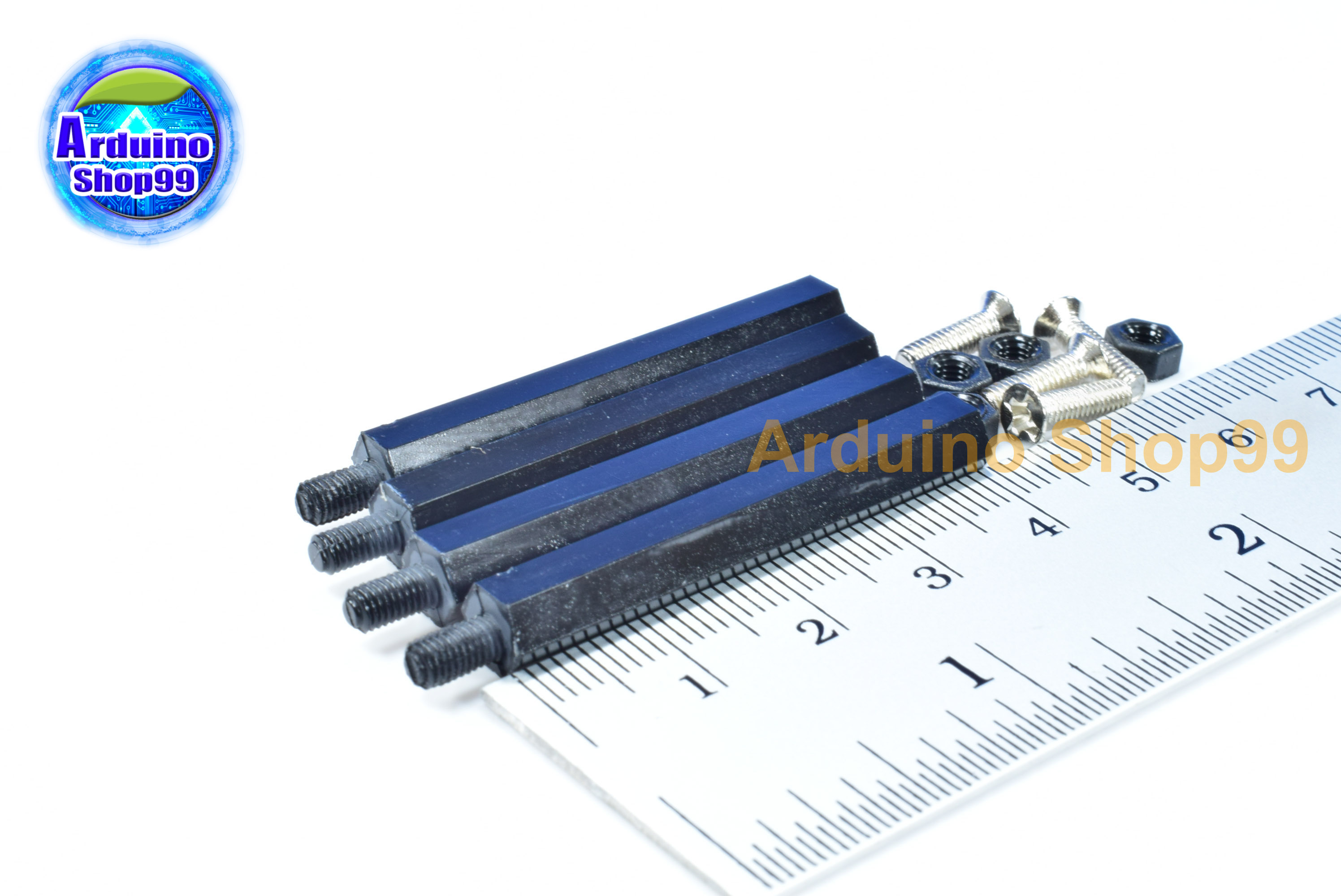 M3*40+6 Column single head Black ( 1 ชุด 4 ตัว )+น๊อตหัวตัด
