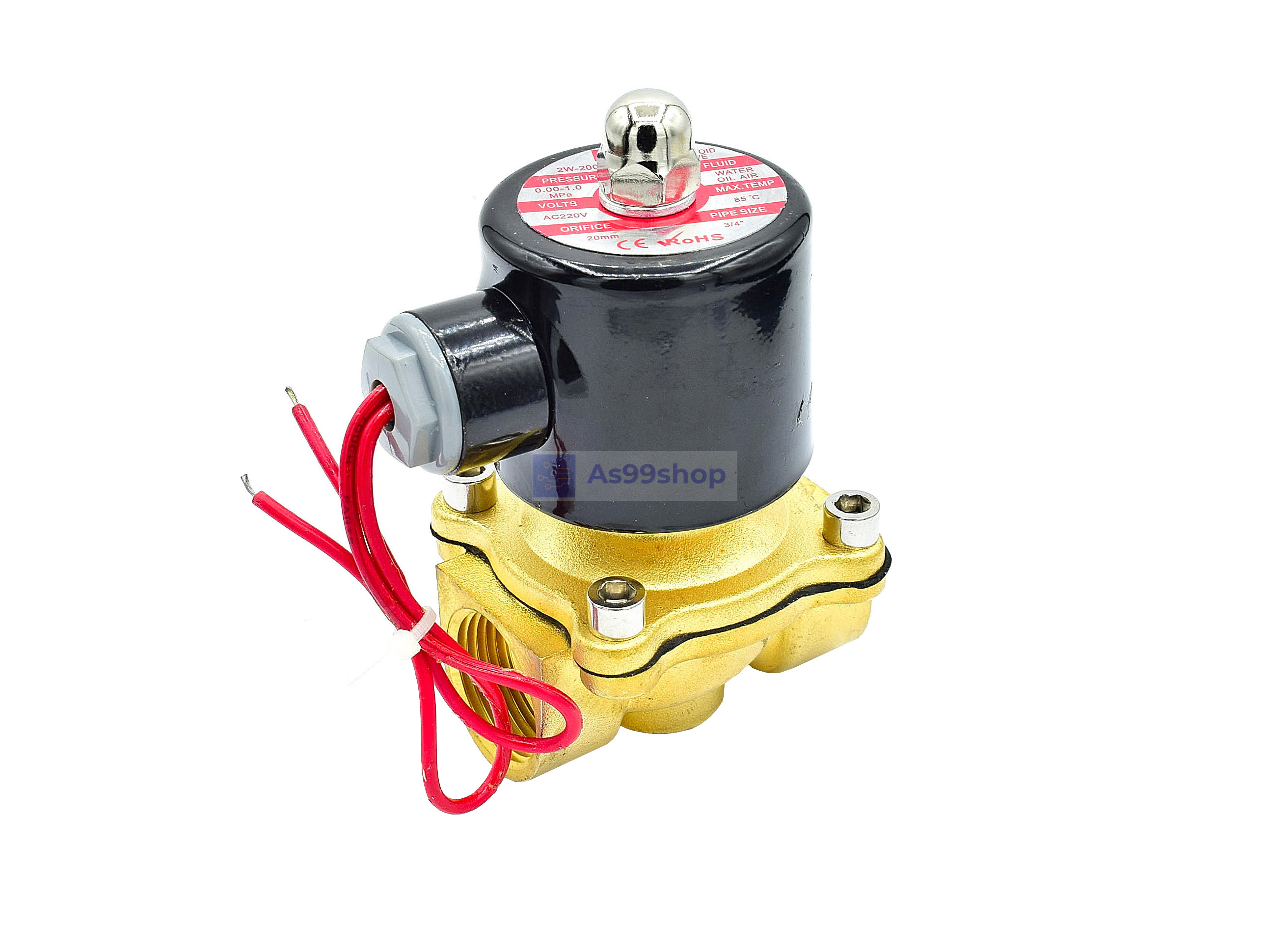 Solenoid Valve โซลินอยด์วาล์วทองเหลือง NC ปกติปิด 3/4" 220VAC